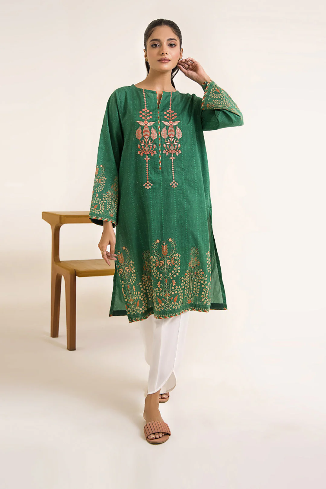 Embroidered Kurta - 1114 - Image 2