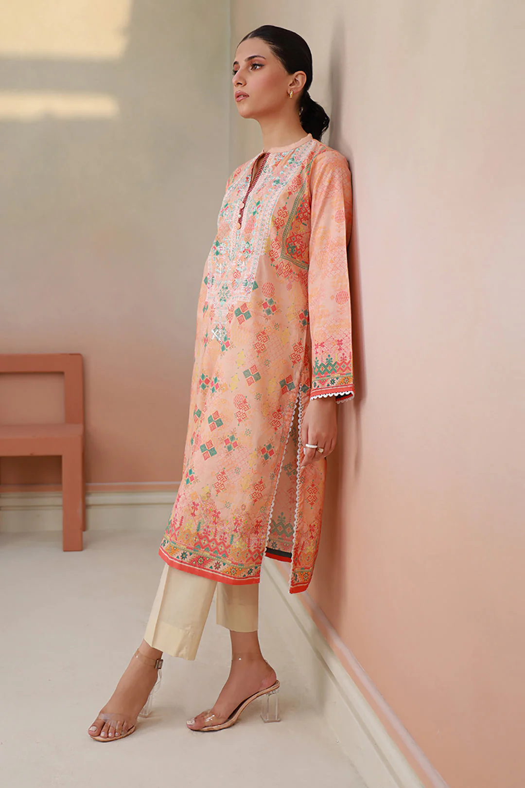 Embroidered Kurta - 1314 - Image 3
