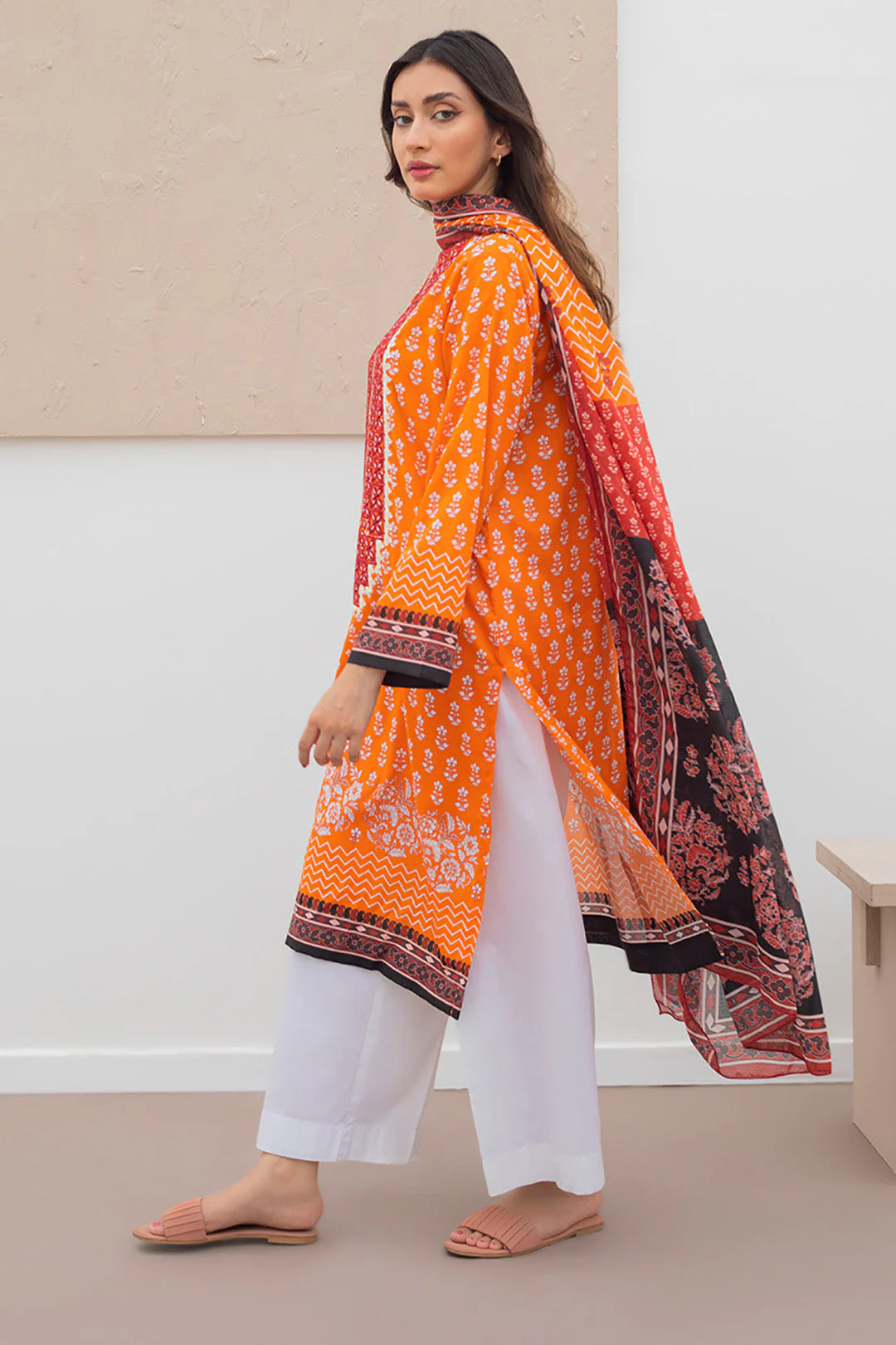 Embroidered Kurta Dupatta - 1068 - Image 3
