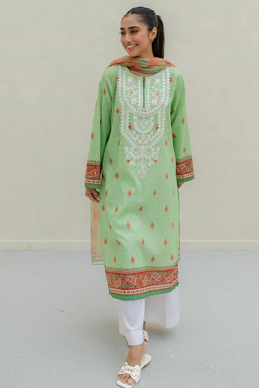 Embroidered Kurta Dupatta - 1071 - Image 2