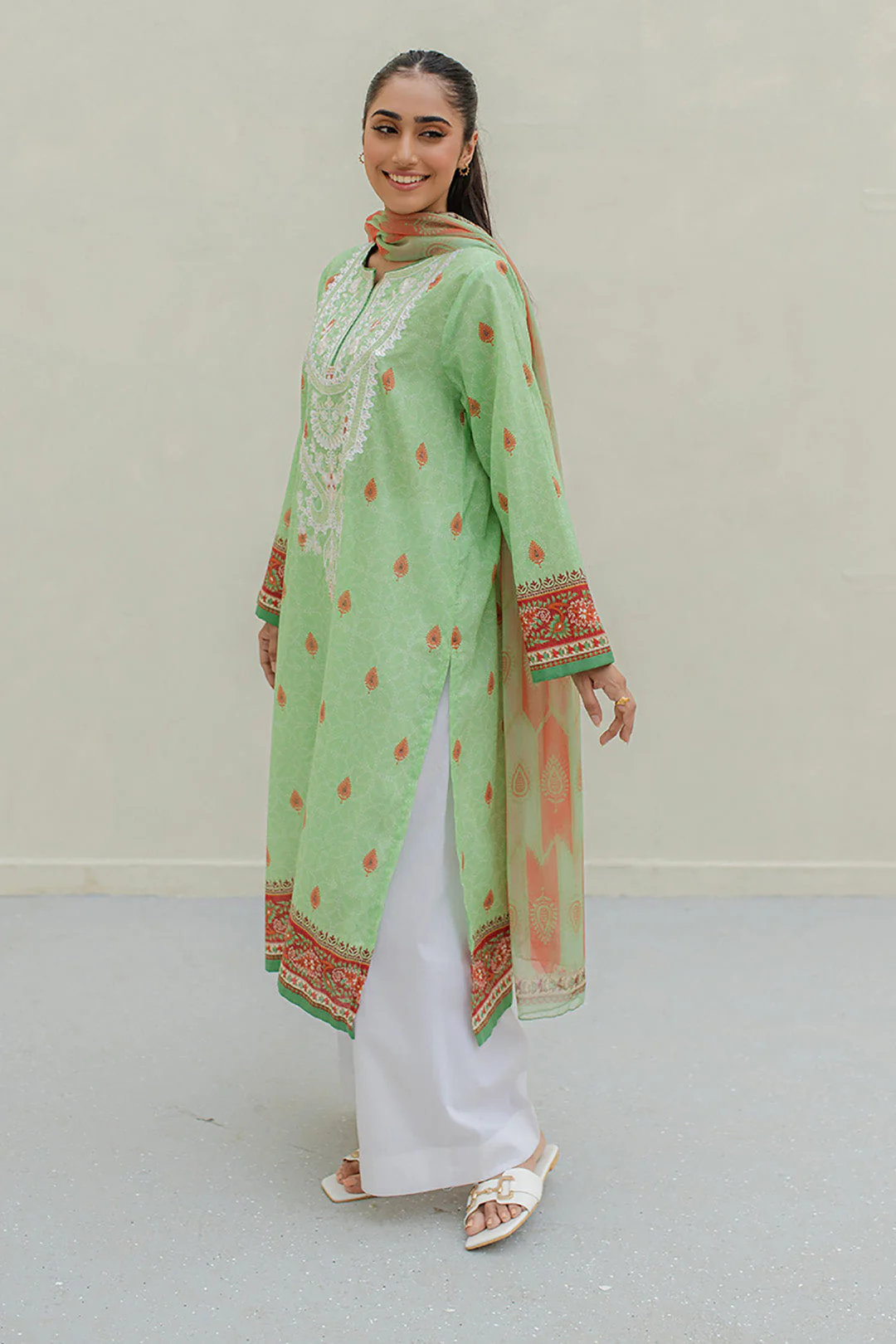 Embroidered Kurta Dupatta - 1071 - Image 3