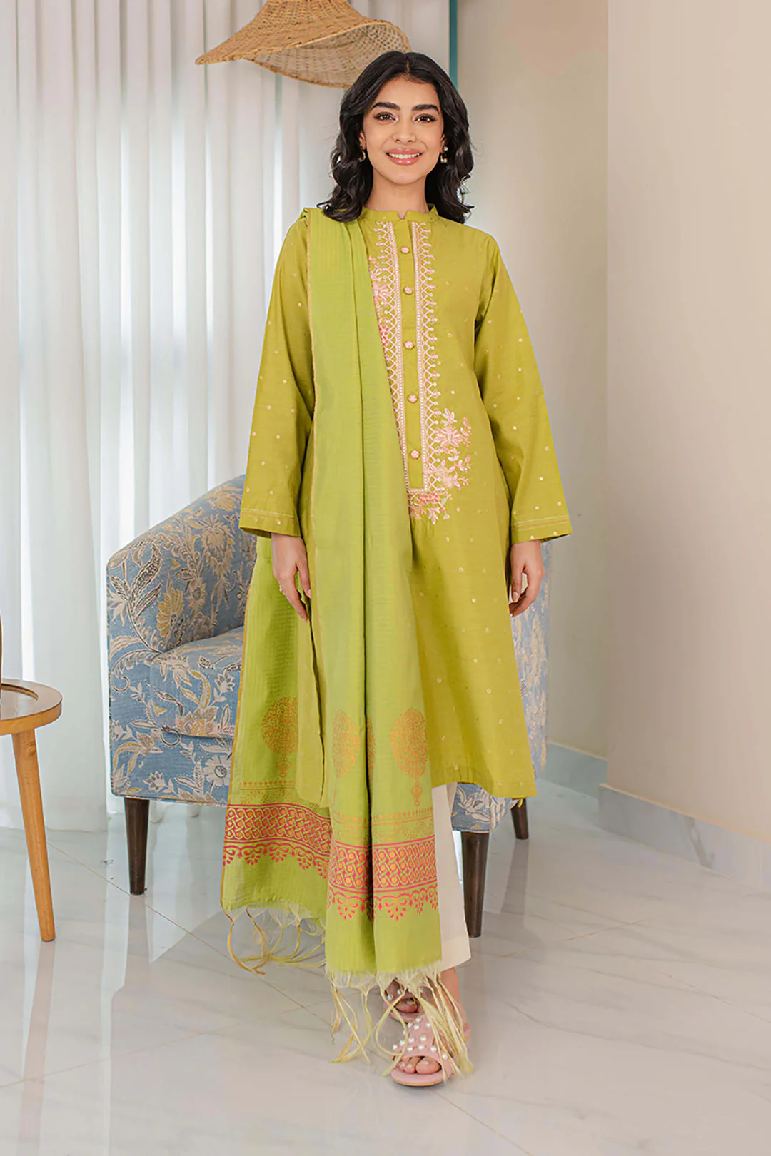 Embroidered Kurta Dupatta - 1089 - Image 2
