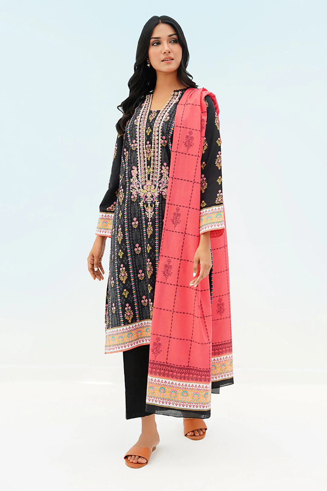 Embroidered Kurta Dupatta - 1365 - Image 2