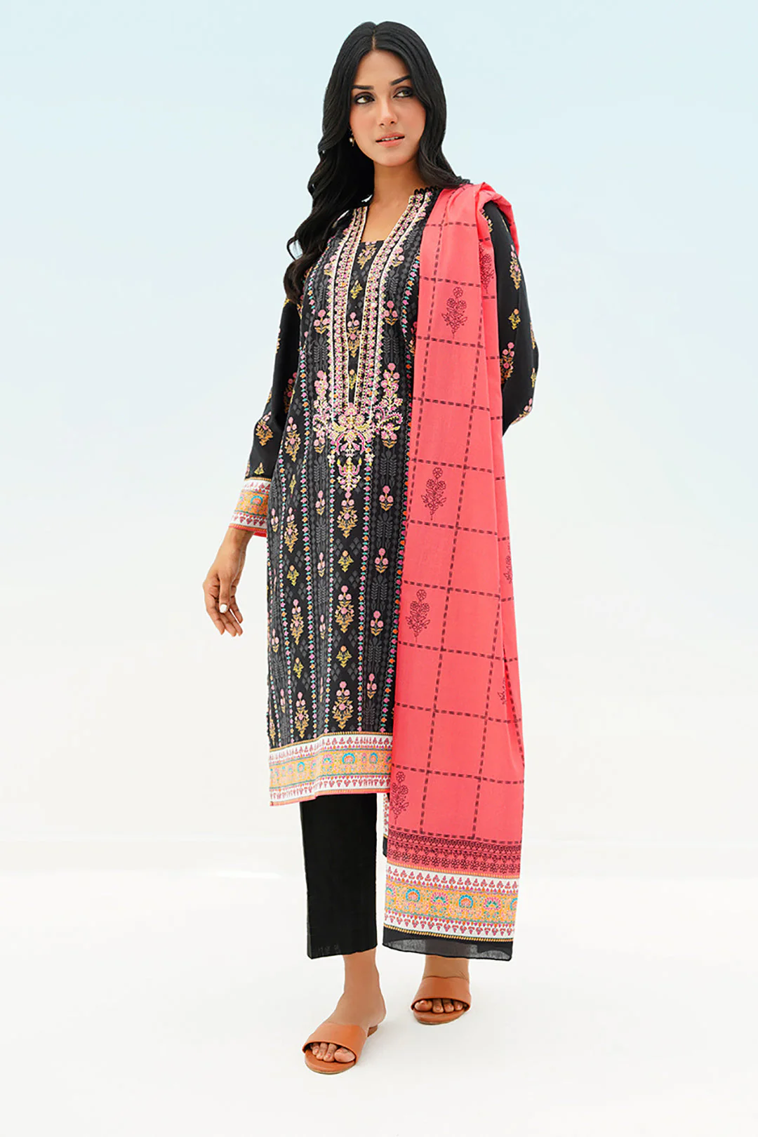 Embroidered Kurta Dupatta - 1365 - Image 3