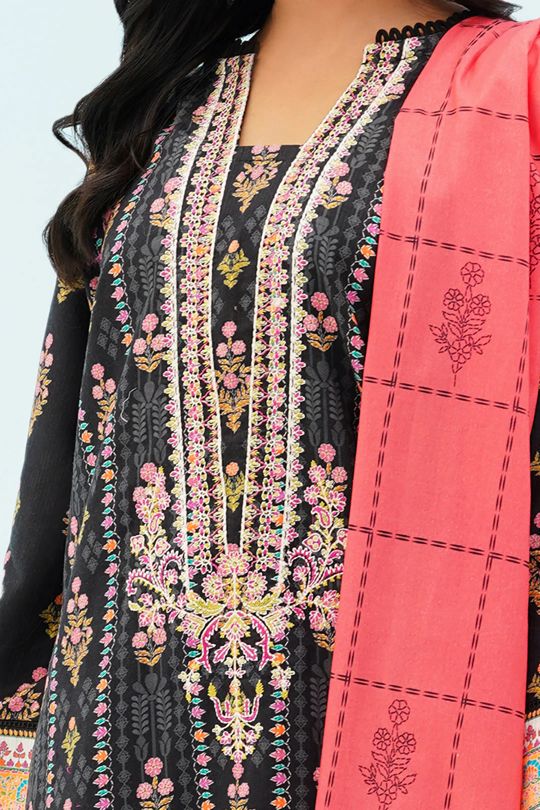 Embroidered Kurta Dupatta - 1365 - Image 4