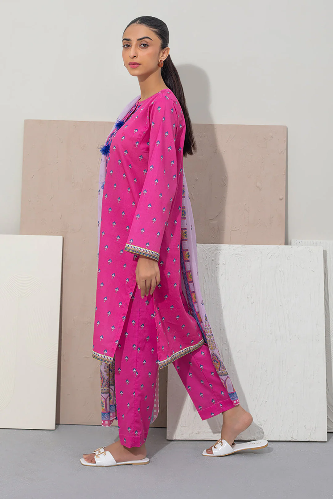 Embroidered Kurta Dupatta Trouser - 0971 - Image 3