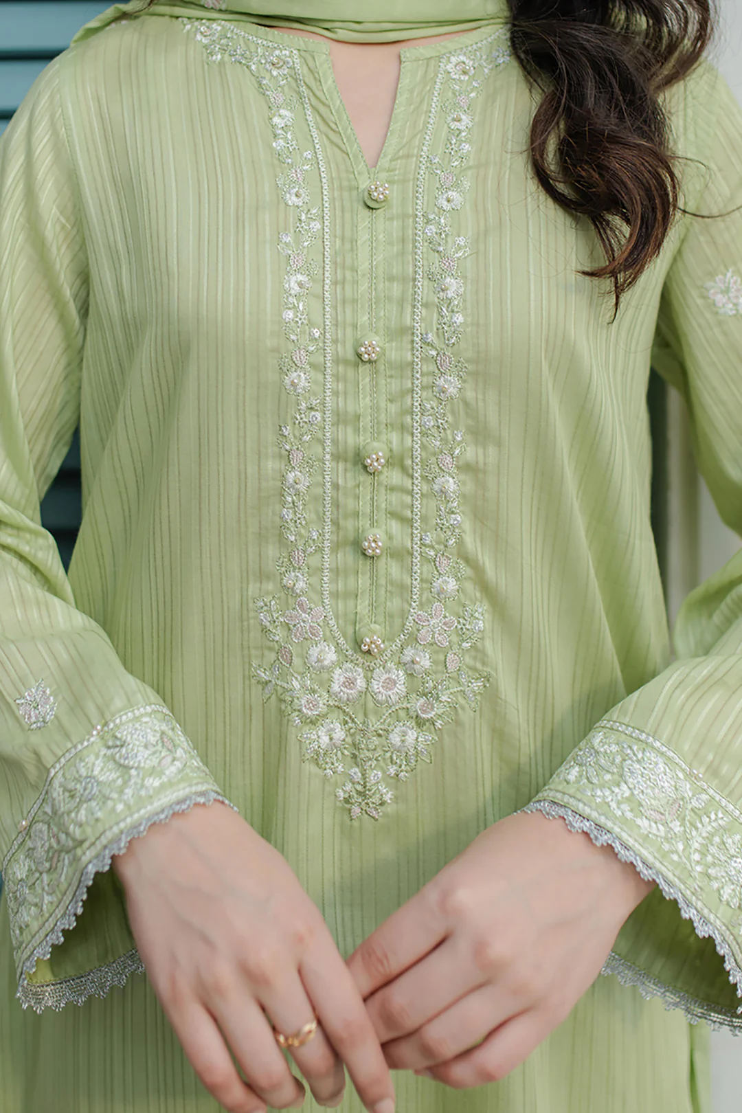 Embroidered Kurta Dupatta Trouser - 1244 - Image 4