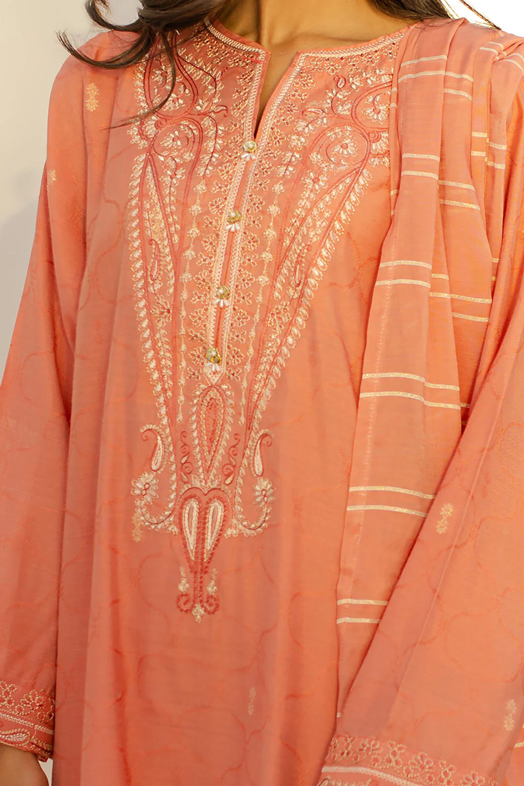 Embroidered Kurta Dupatta Trouser - 1272 - Image 4