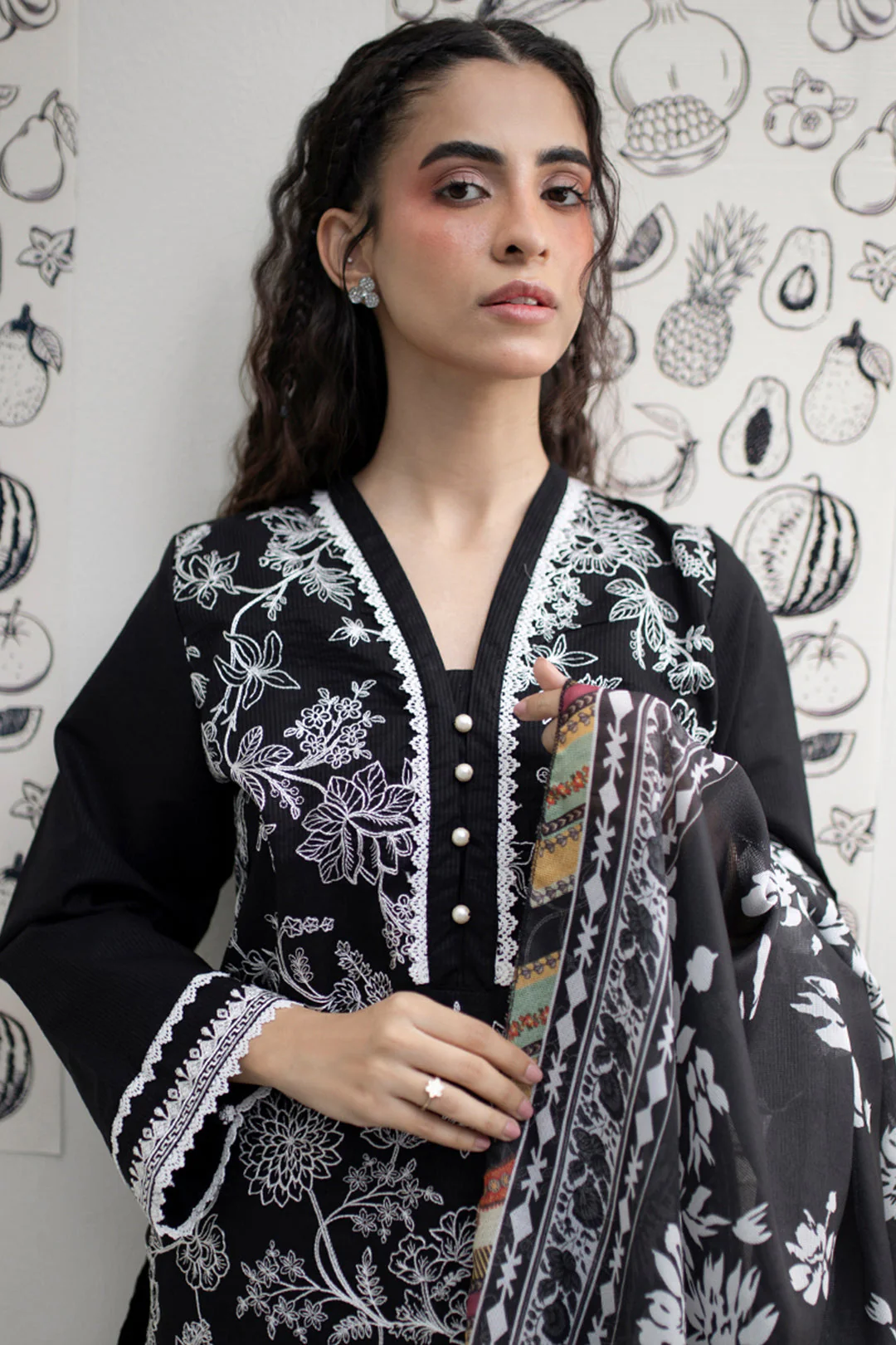 Embroidered Kurta Dupatta Trouser - 1337 - Image 6