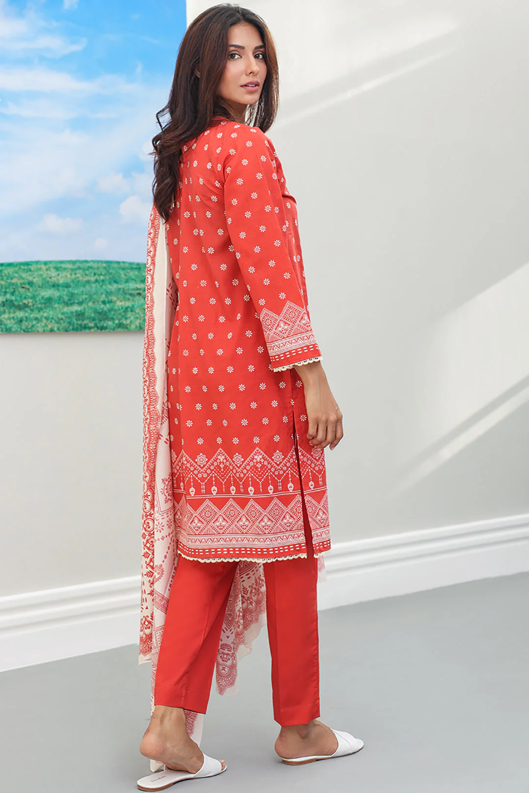 Embroidered Kurta Dupatta Trouser - 1372 - Image 5