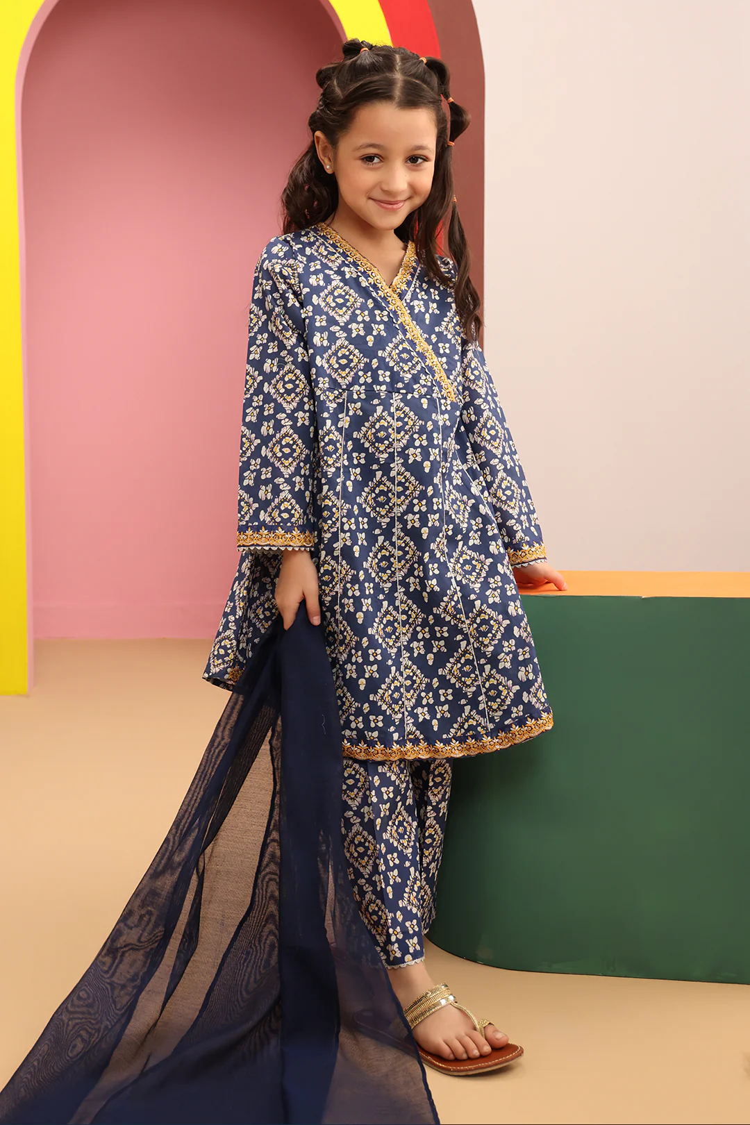 Embroidered Kurta Dupatta Trouser - 3821 - Image 2