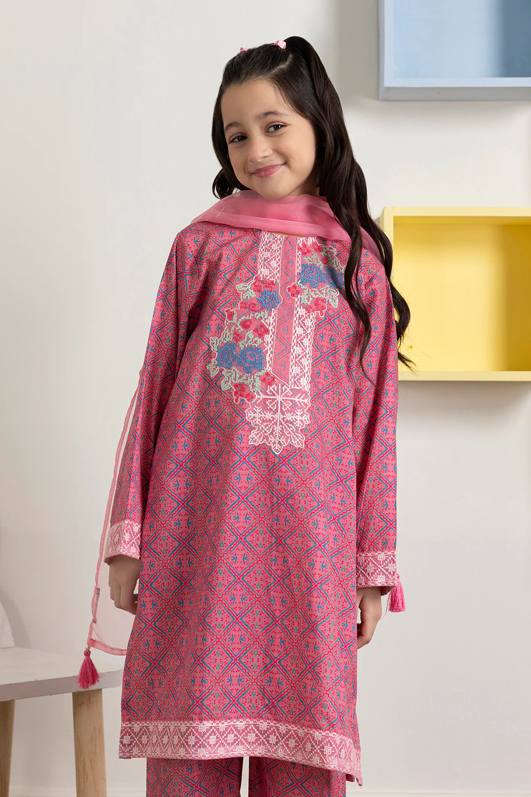 Embroidered Kurta Dupatta Trouser - 3409 - Image 2