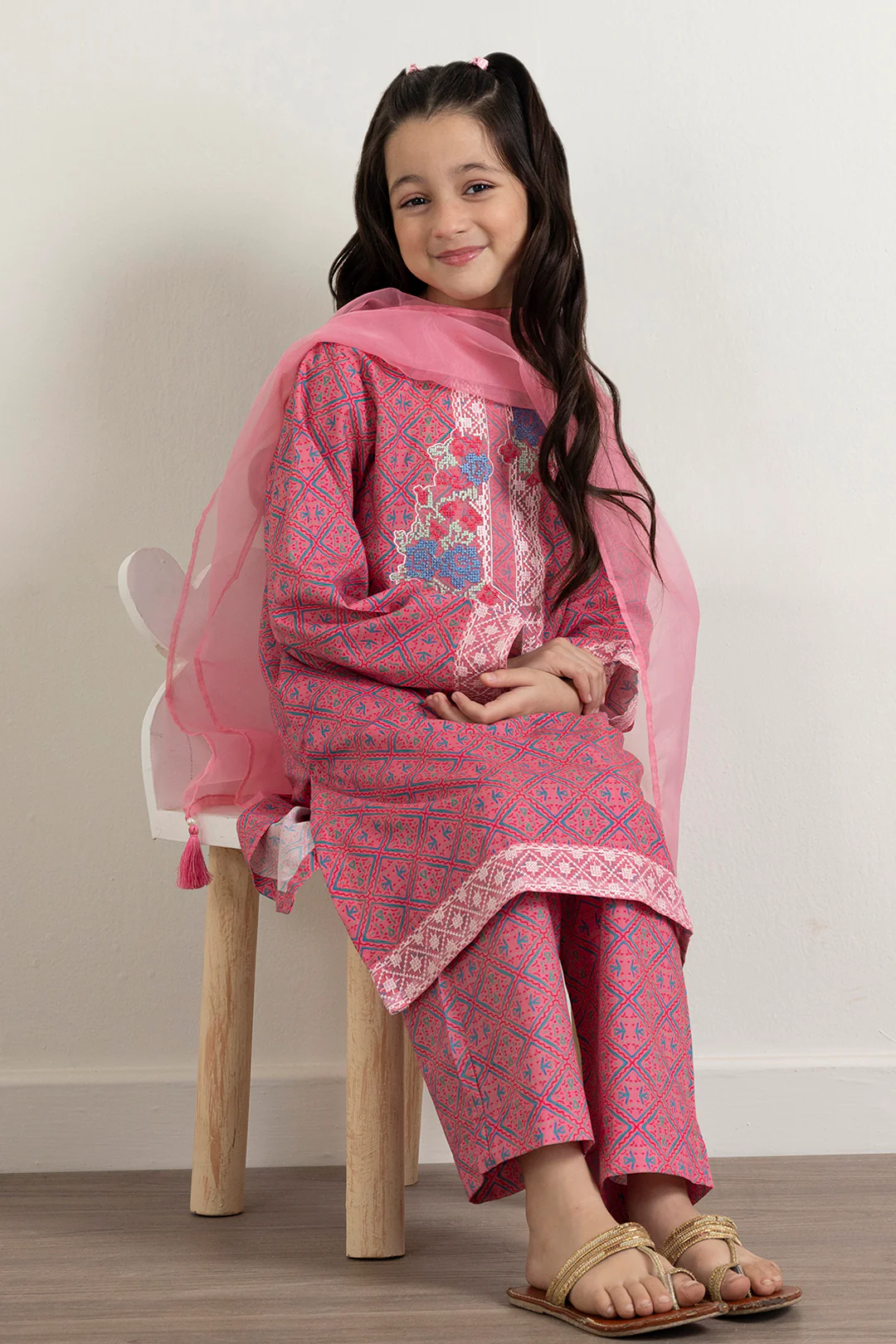 Embroidered Kurta Dupatta Trouser - 3409 - Image 3
