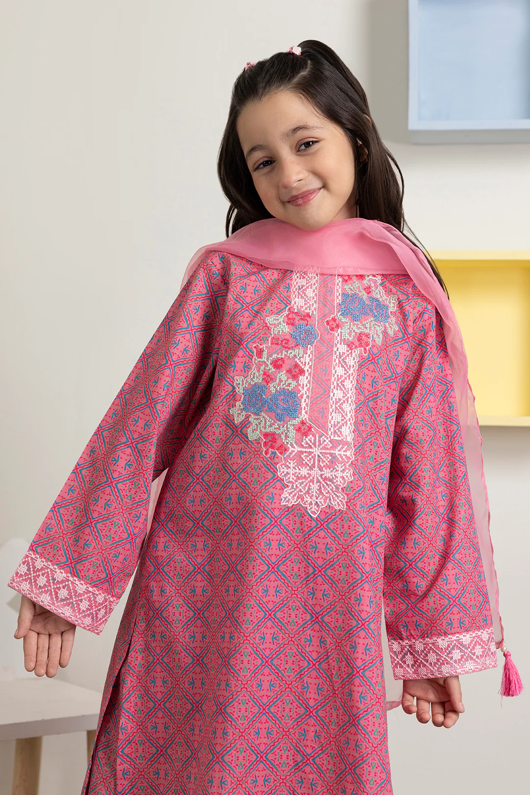 Embroidered Kurta Dupatta Trouser - 3409 - Image 5