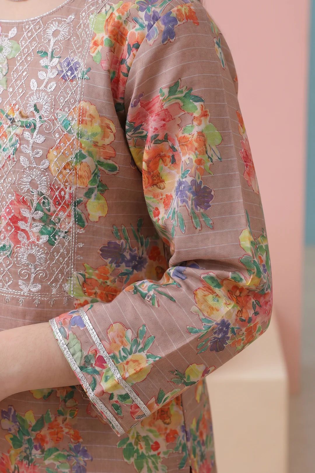 Embroidered Kurta Dupatta Trouser - 3477 - Image 4