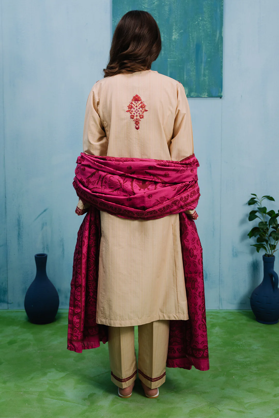 Embroidered Kurta Dupatta Trouser - 1273 - Image 8