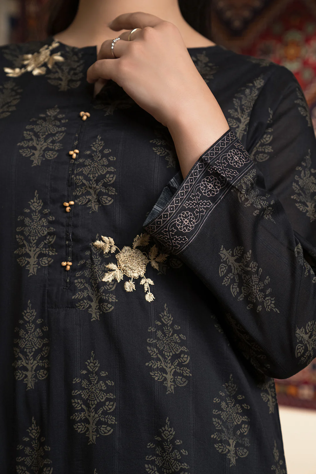 Embroidered Kurta Dupatta Trouser - 2298 - Image 3