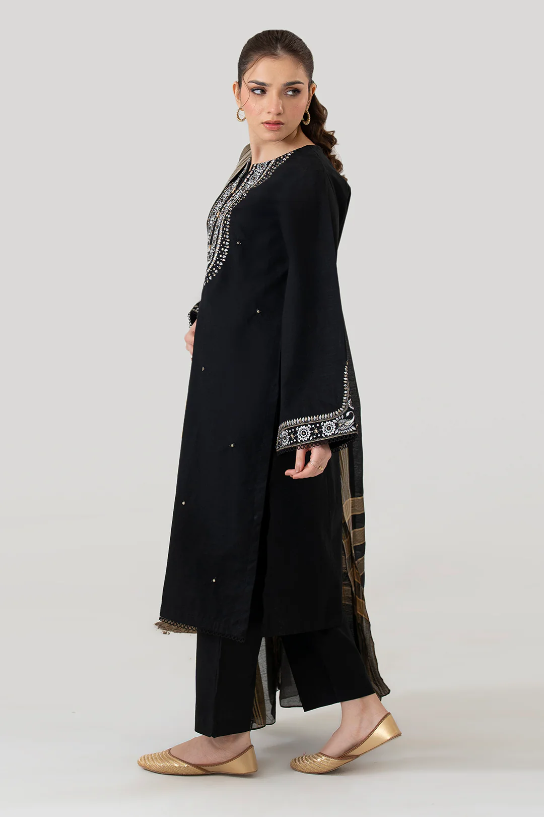 Embroidered Kurta Dupatta Trouser - 3229