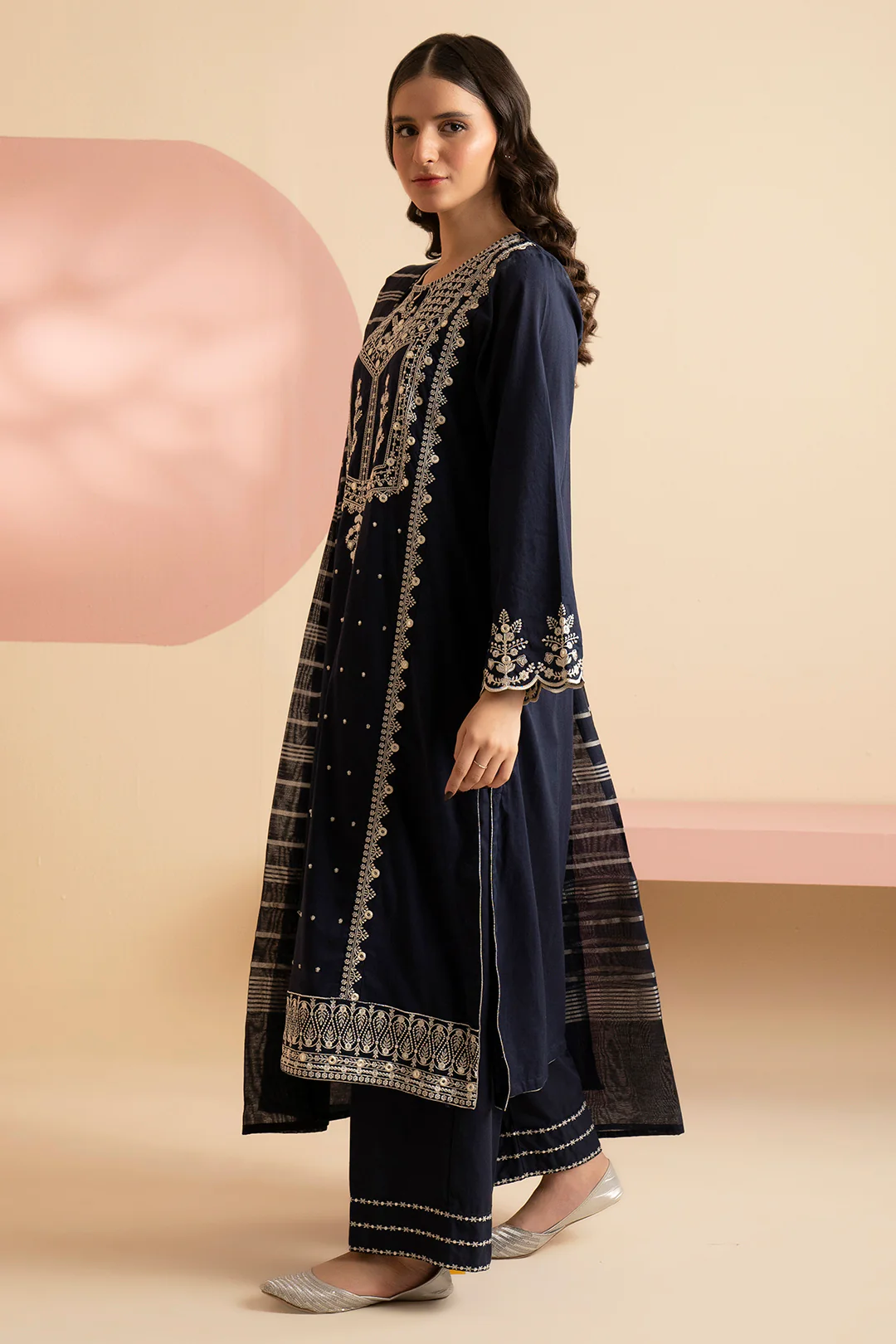 Embroidered Kurta Dupatta Trouser - 3337 - Image 8
