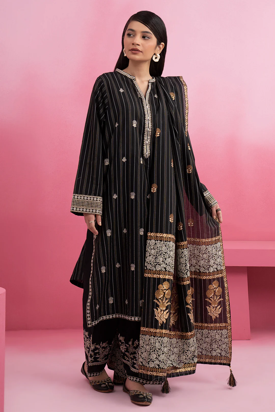 Embroidered Kurta Dupatta Trouser - 3415 - Image 3