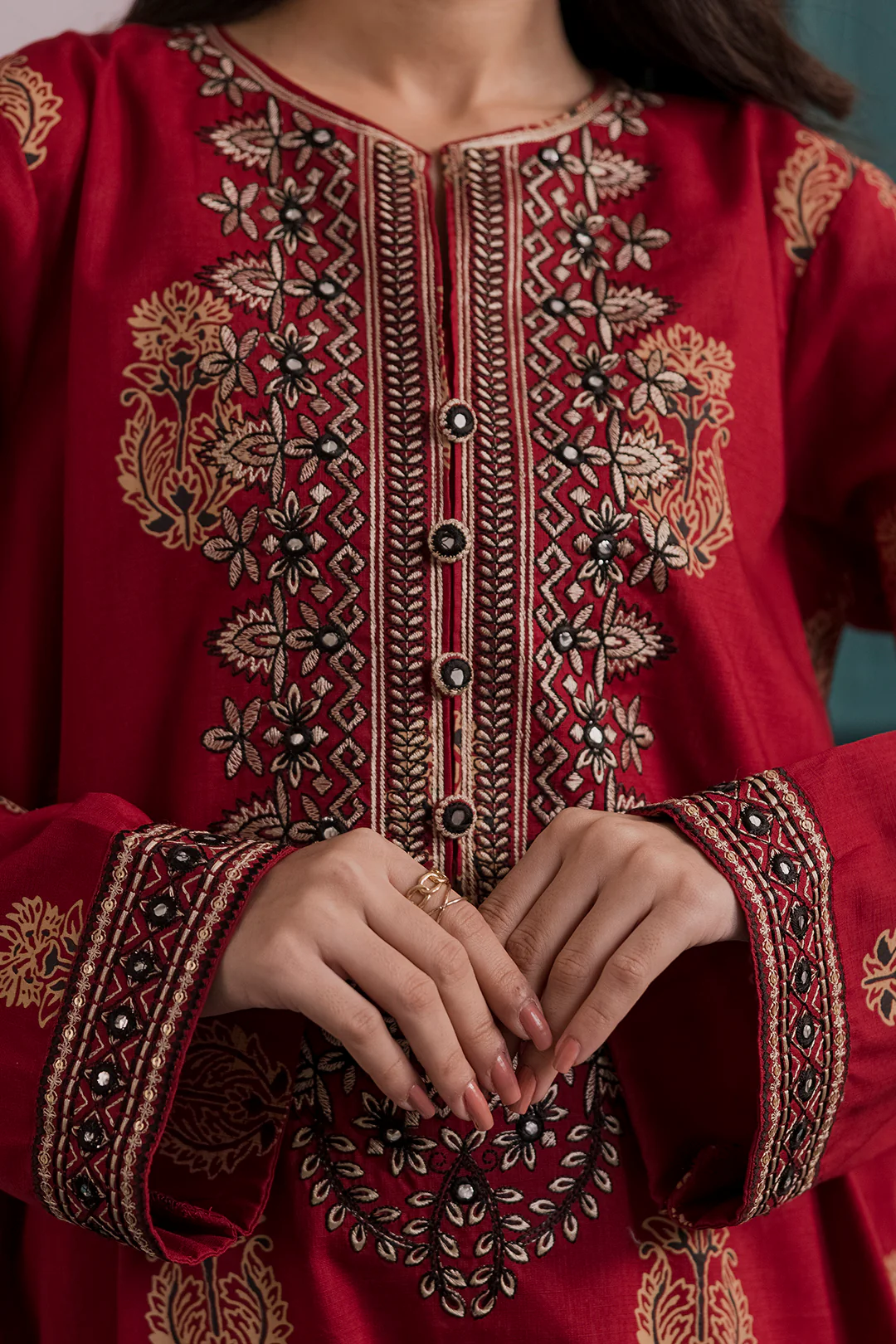 Embroidered Kurta Dupatta Trouser - 2503 - Image 7