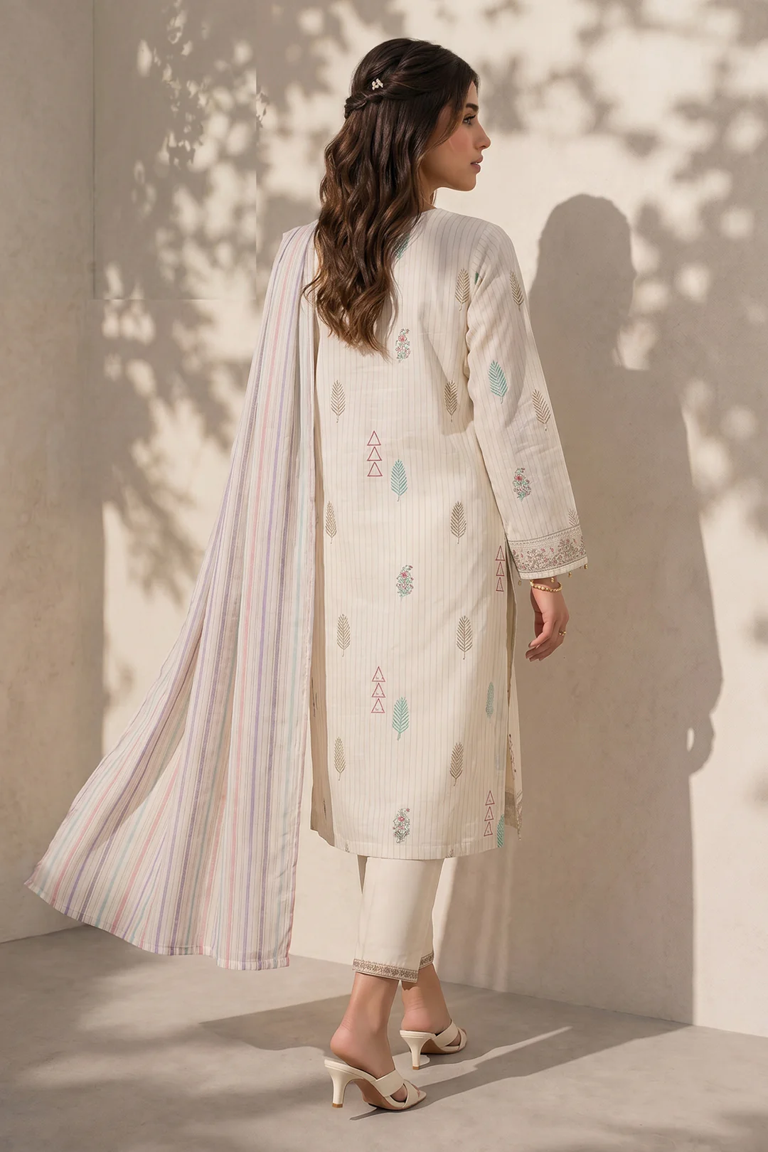 Embroidered Kurta Dupatta Trouser - 2508 - Image 6