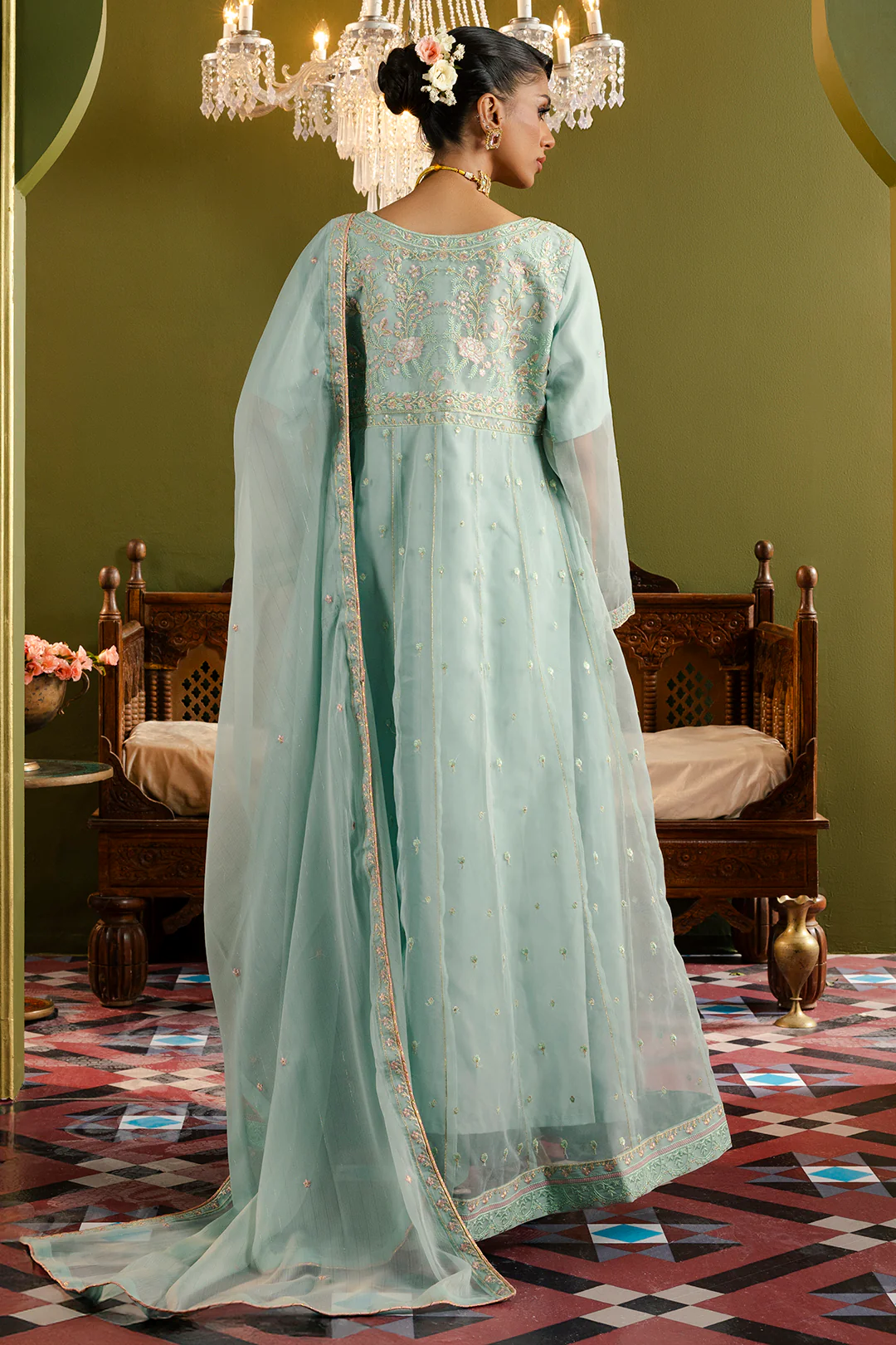 Frock With Trousers & Dupatta - 0715 - Image 15