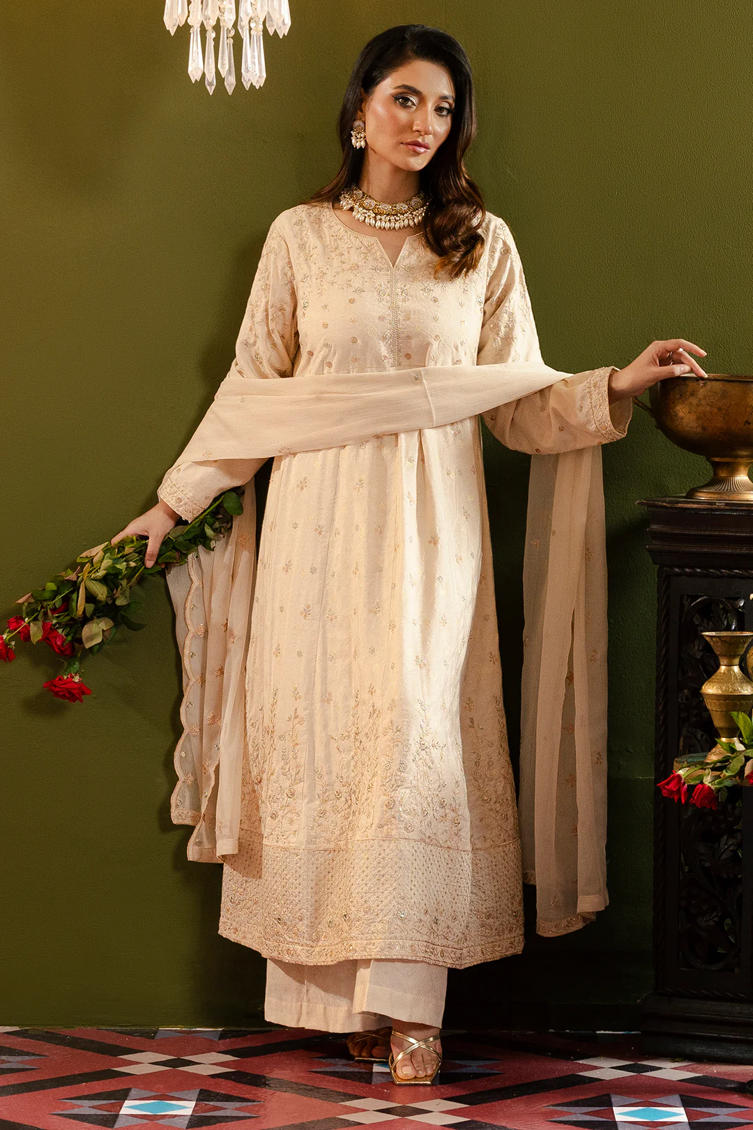 Frock With Dhaka Pajama & Dupatta - 0718 - Image 7