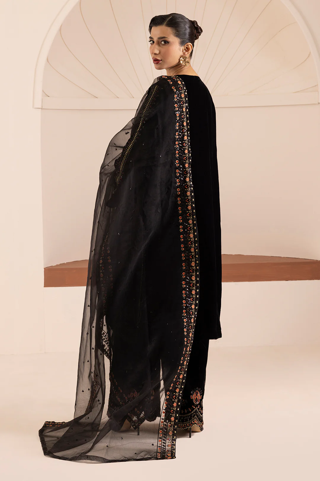 Embroidered Kurta Dupatta Trouser - 0731 - Image 10