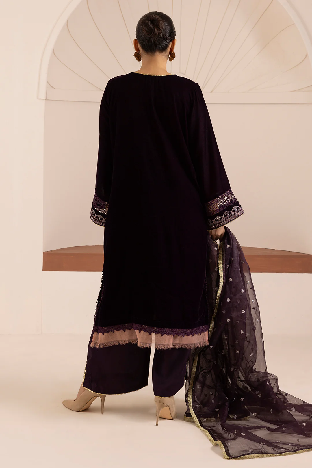 Embroidered Kurta Dupatta Trouser - 0734 - Image 11
