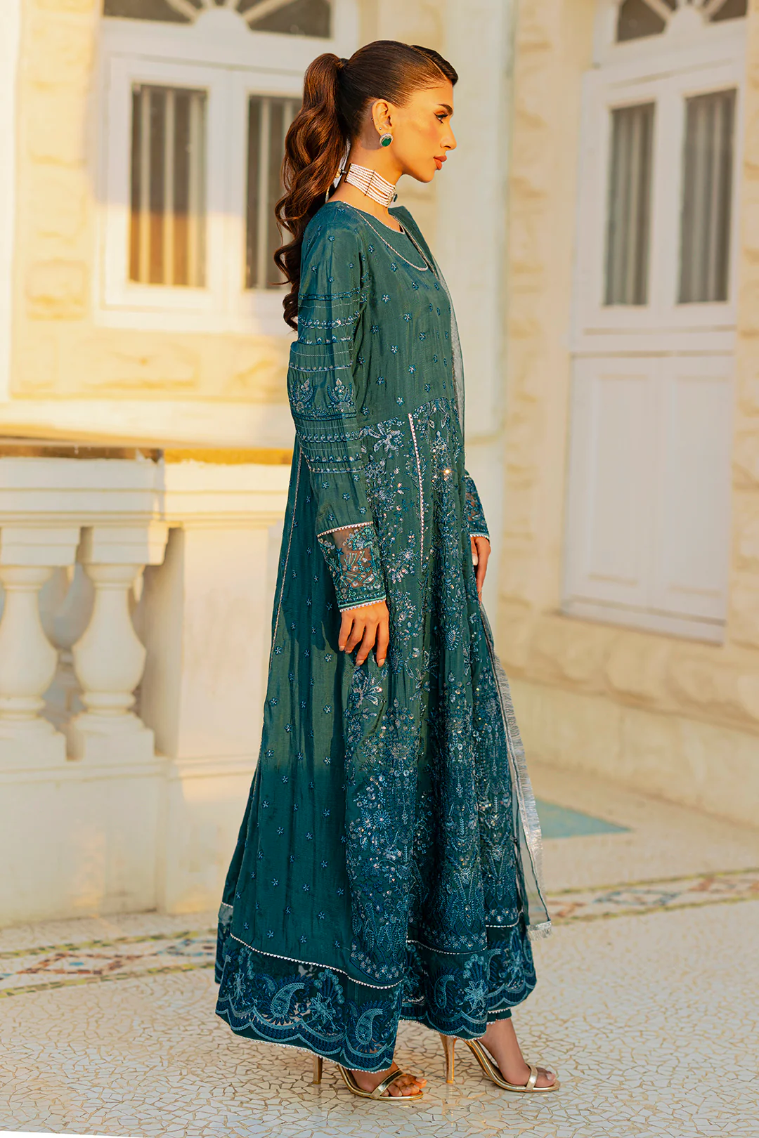 Embroidered Kurta Dupatta Trouser - 0738 - Image 6