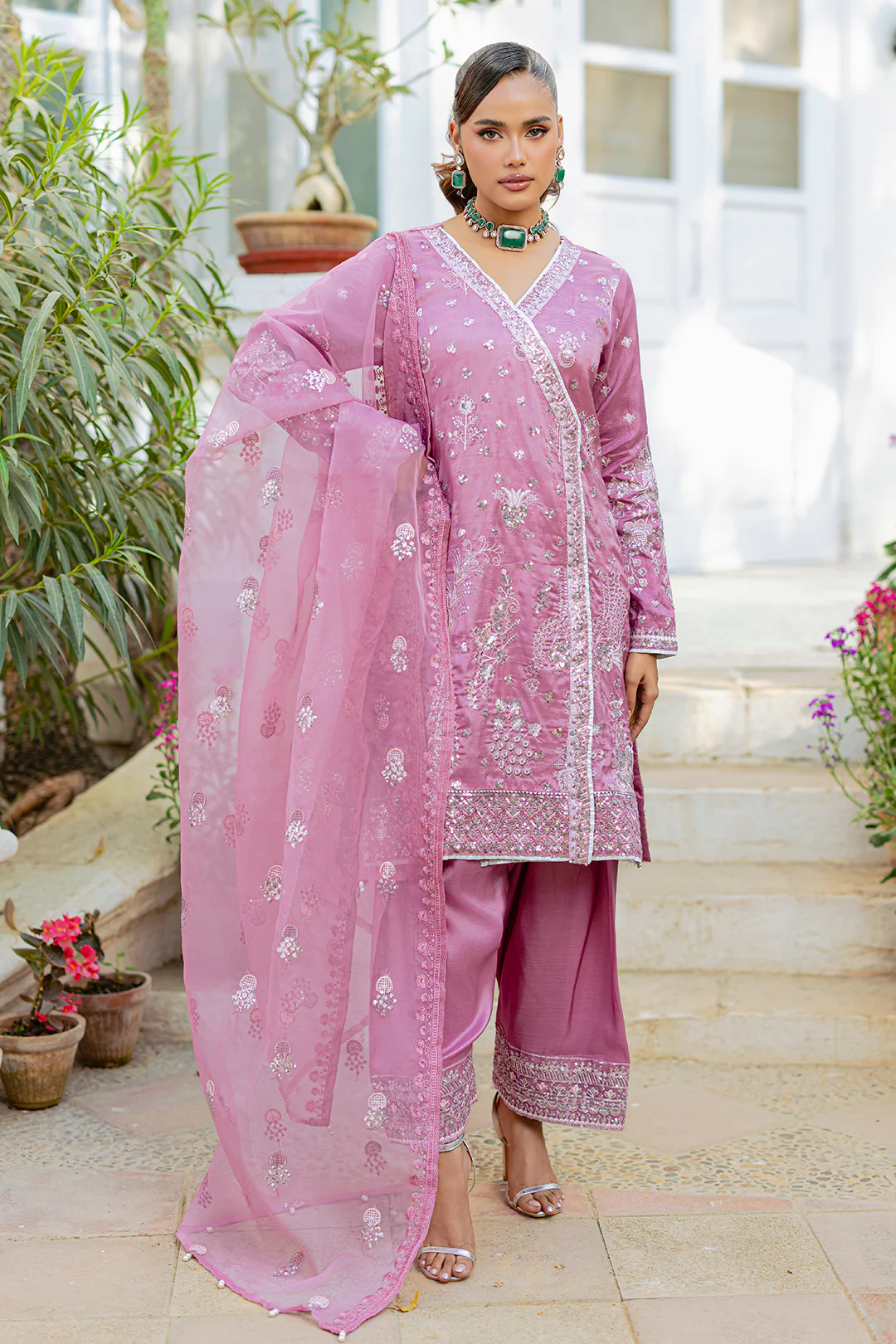 Embroidered Kurta Dupatta Trouser - 2736