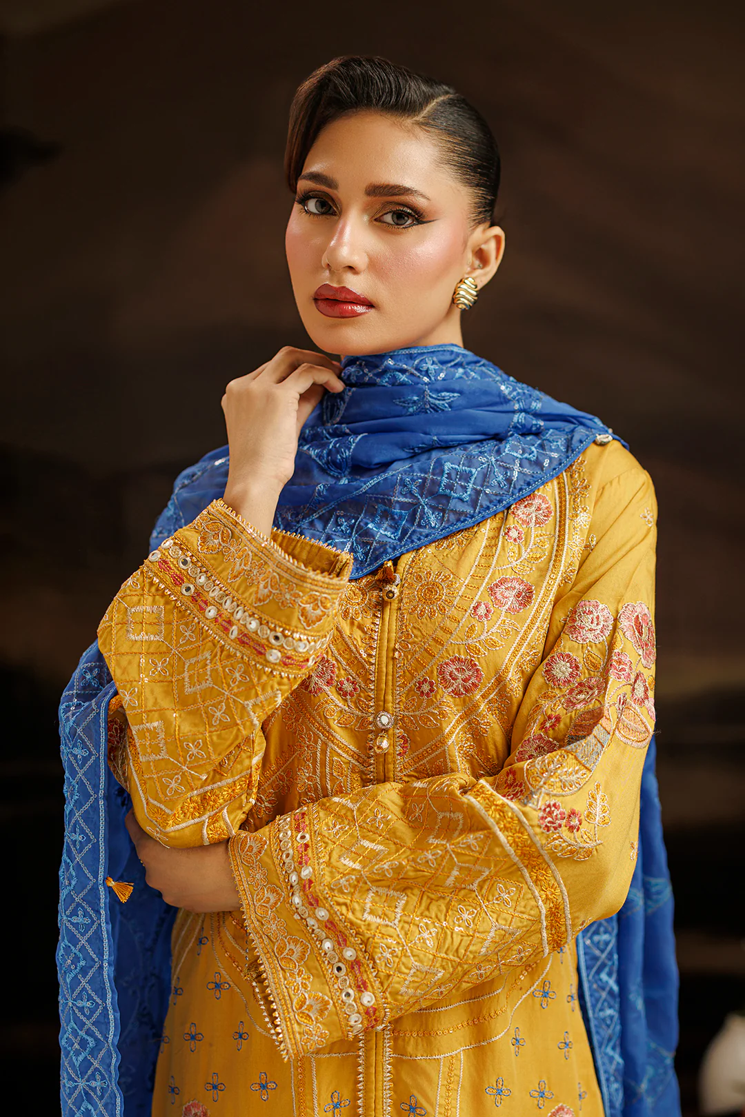 Embroidered Kurta Dupatta Trouser - 0760 - Image 5