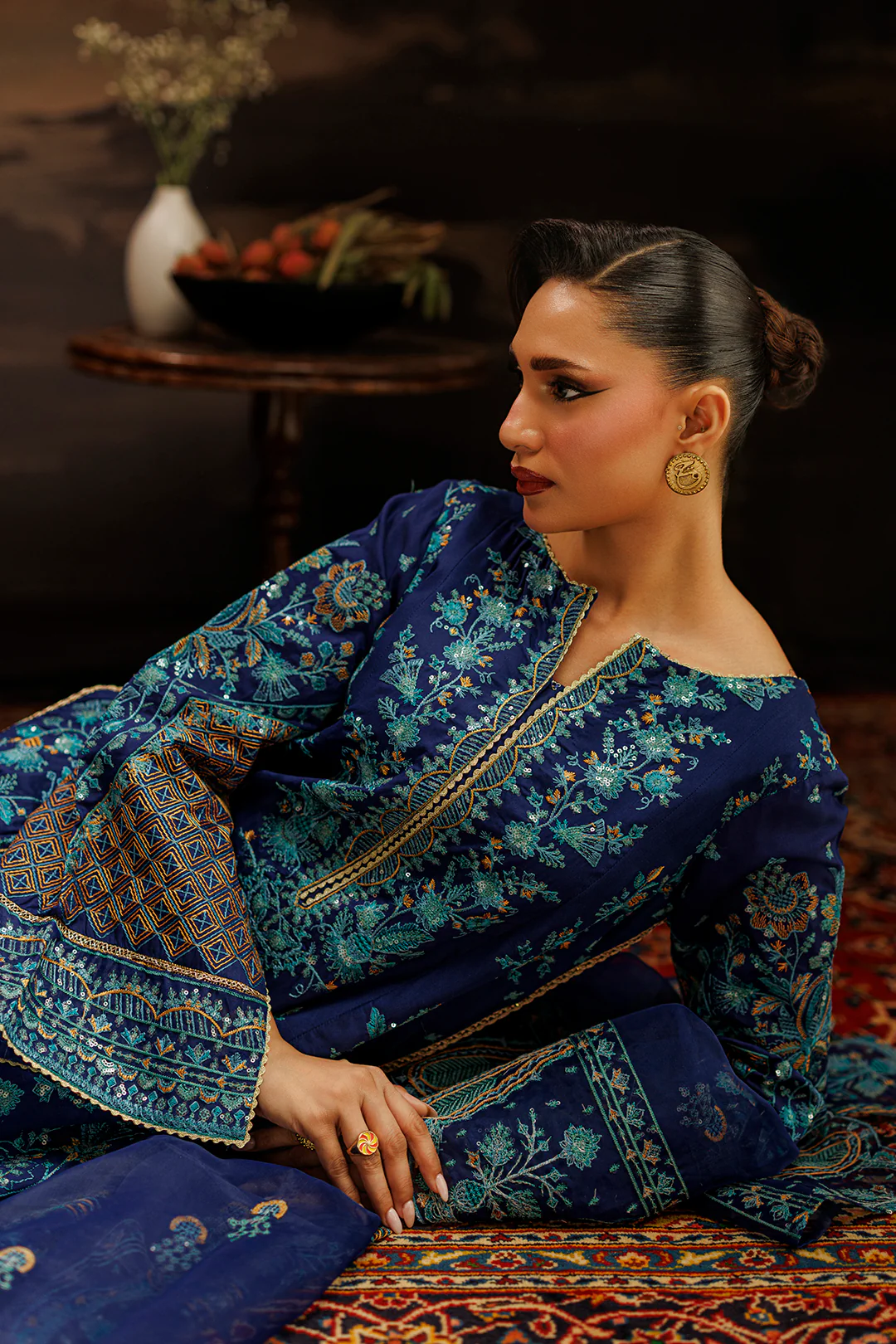 Embroidered Kurta Dupatta Trouser - 0764 - Image 13