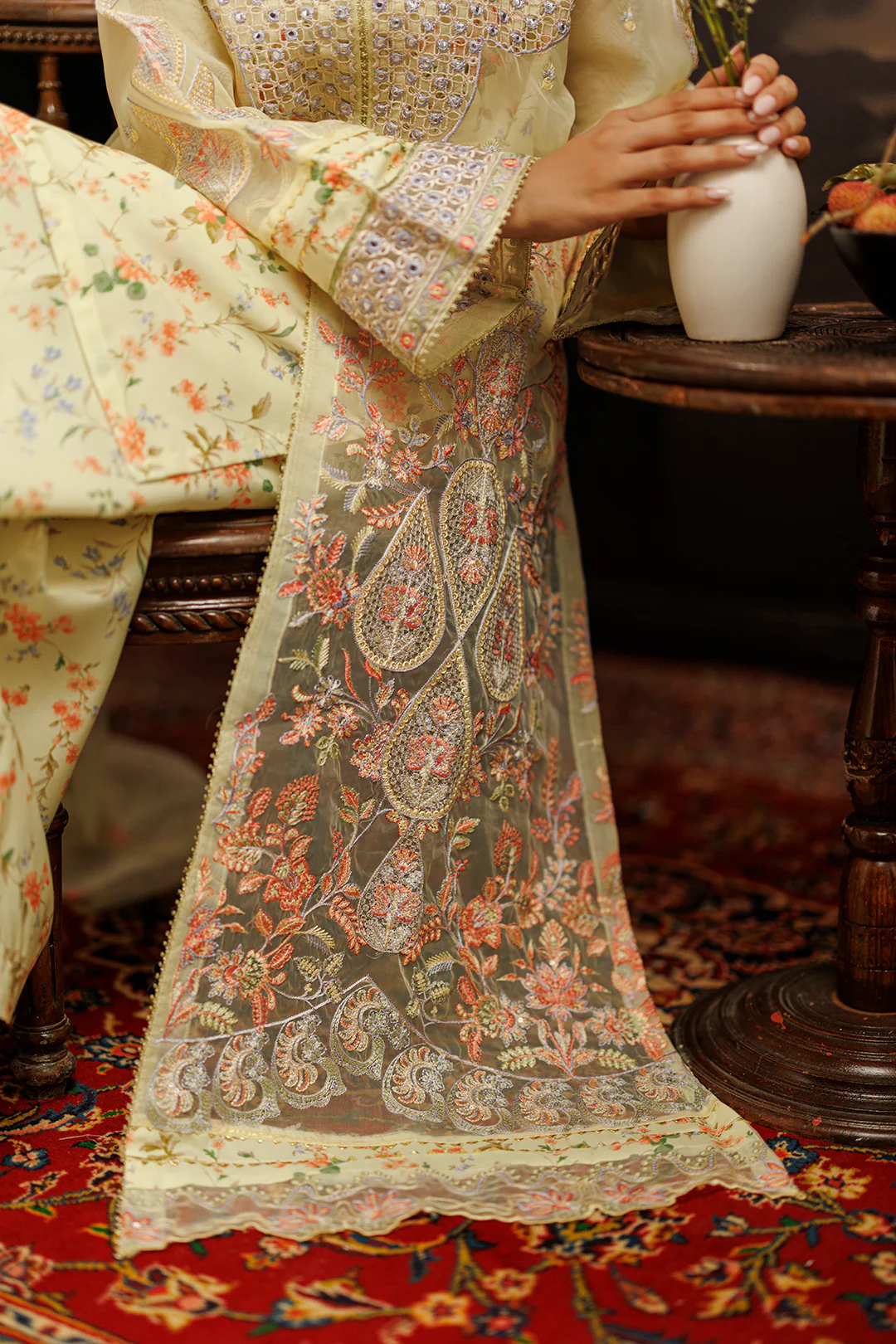 Embroidered Kurta Dupatta Trouser - 0770 - Image 12