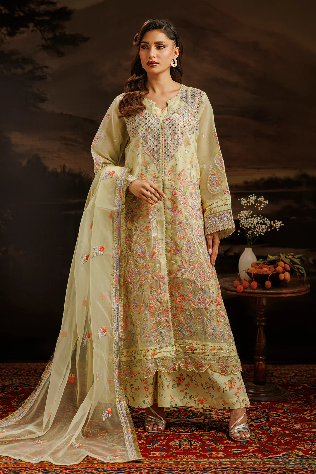Embroidered Kurta Dupatta Trouser - 0770 - Image 3