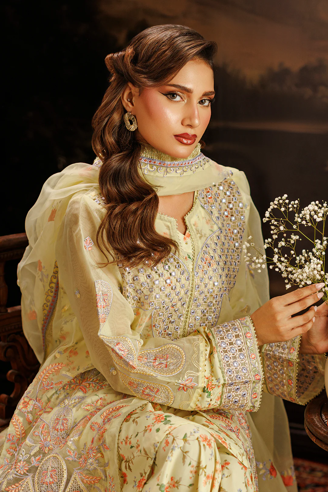 Embroidered Kurta Dupatta Trouser - 0770 - Image 4