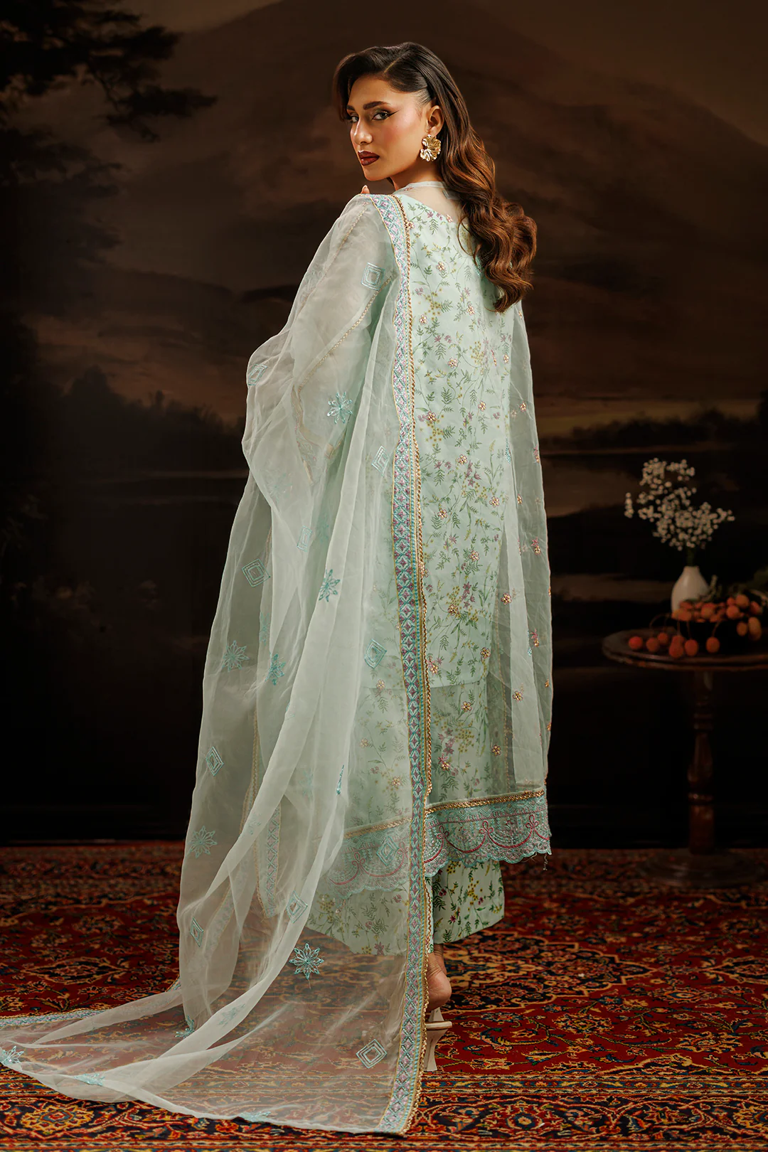 Embroidered Kurta Dupatta Trouser - 0771 - Image 14