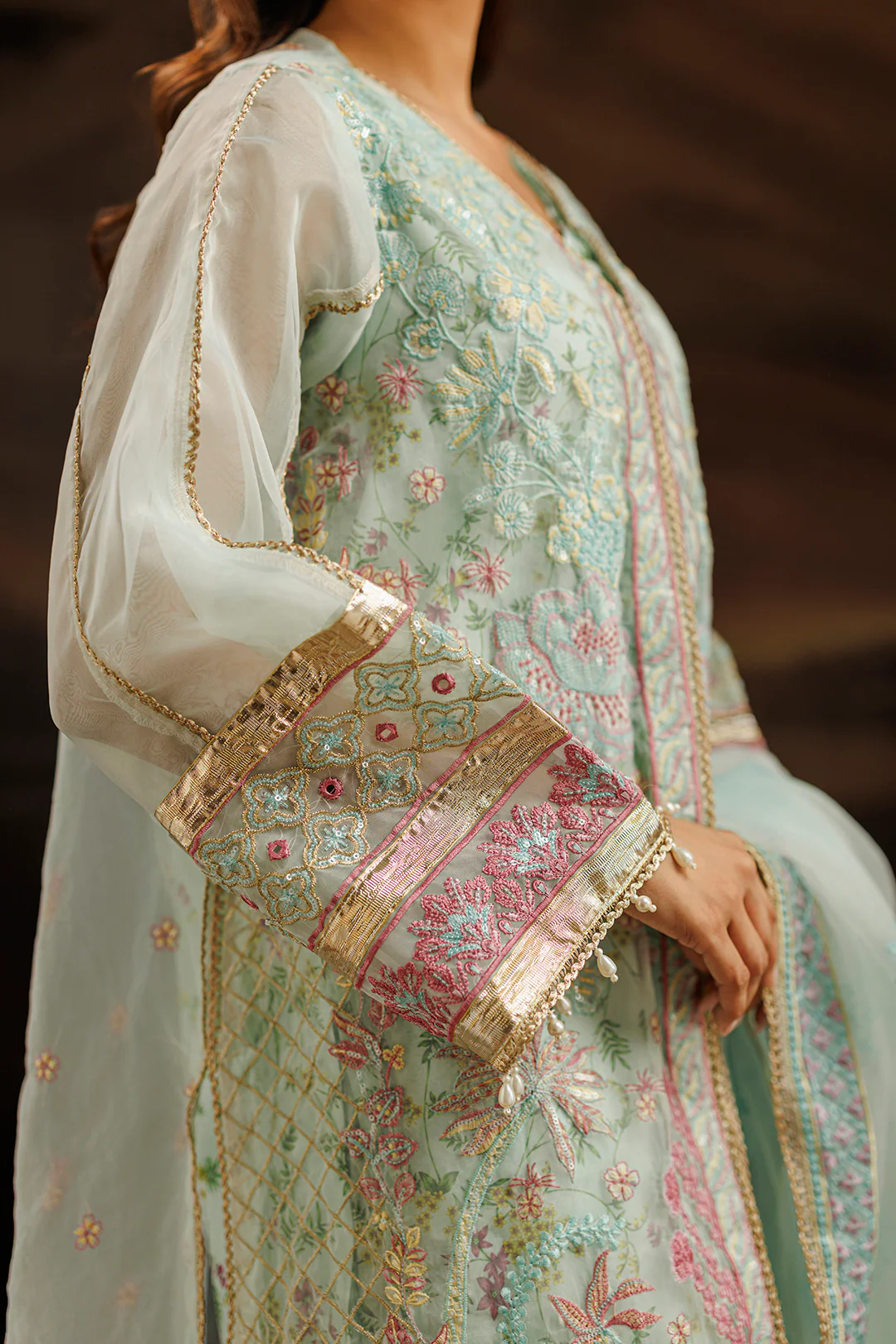 Embroidered Kurta Dupatta Trouser - 0771 - Image 7
