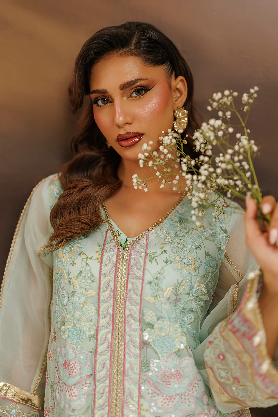 Embroidered Kurta Dupatta Trouser - 0771 - Image 9