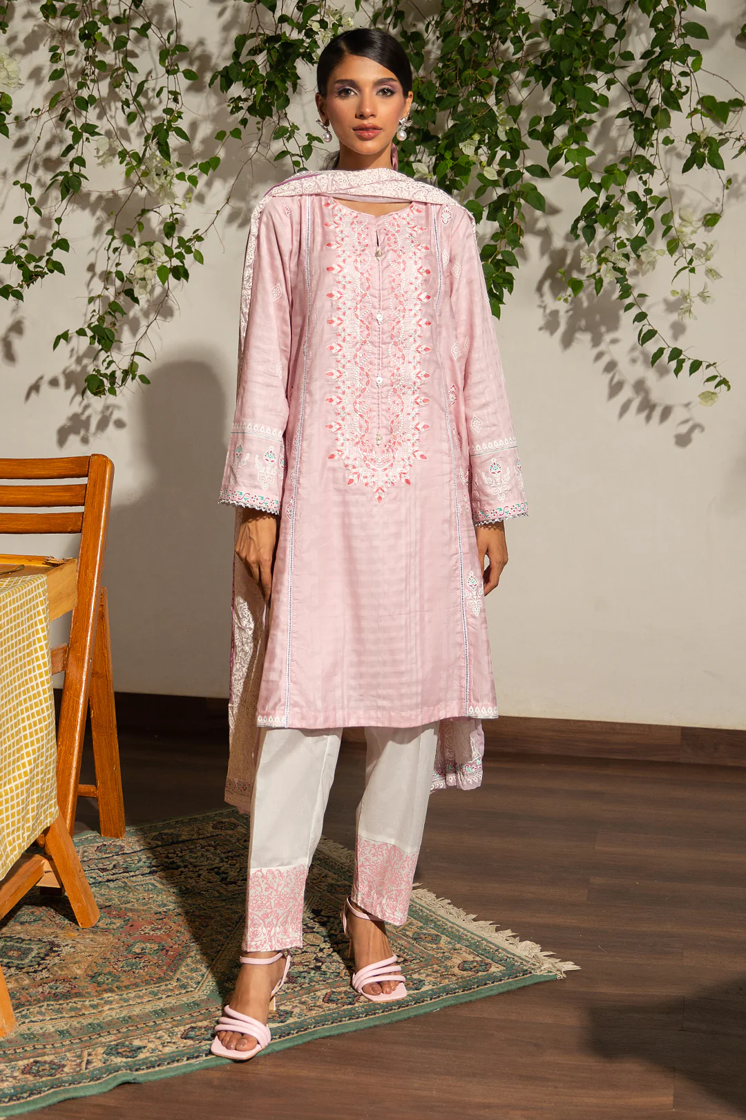 Embroidered Kurta Dupatta Trouser - 0988 - Image 2