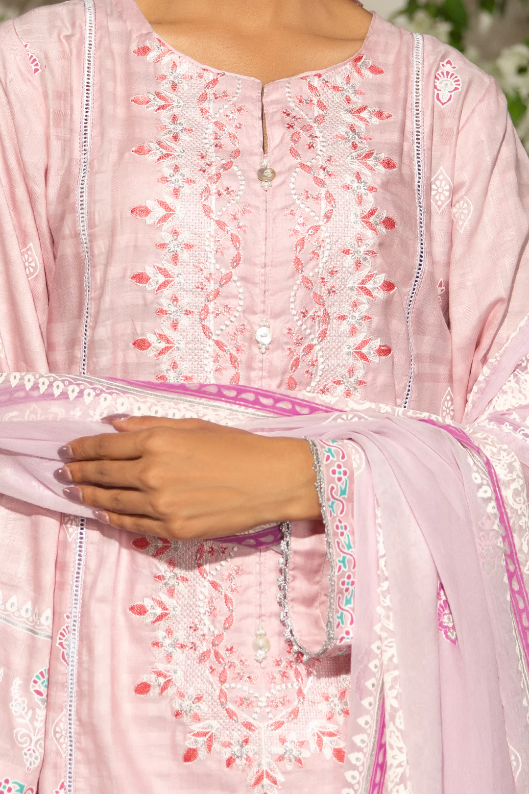 Embroidered Kurta Dupatta Trouser - 0988 - Image 4
