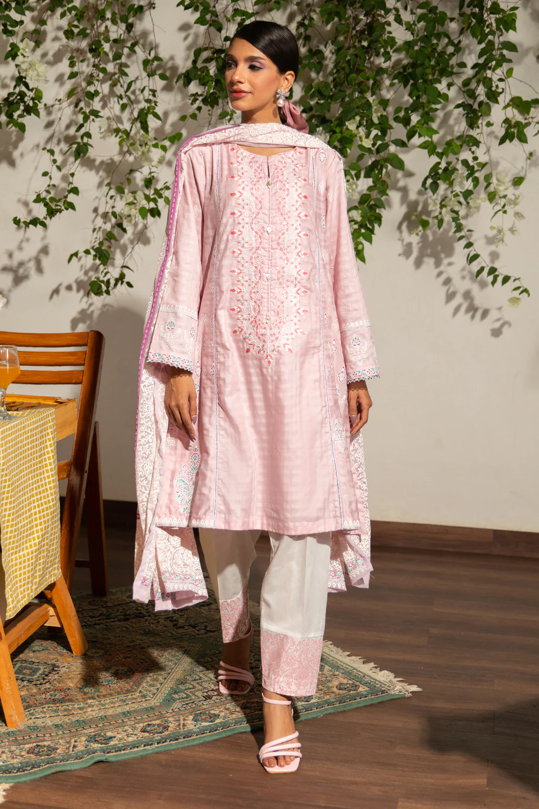 Embroidered Kurta Dupatta Trouser - 0988 - Image 7