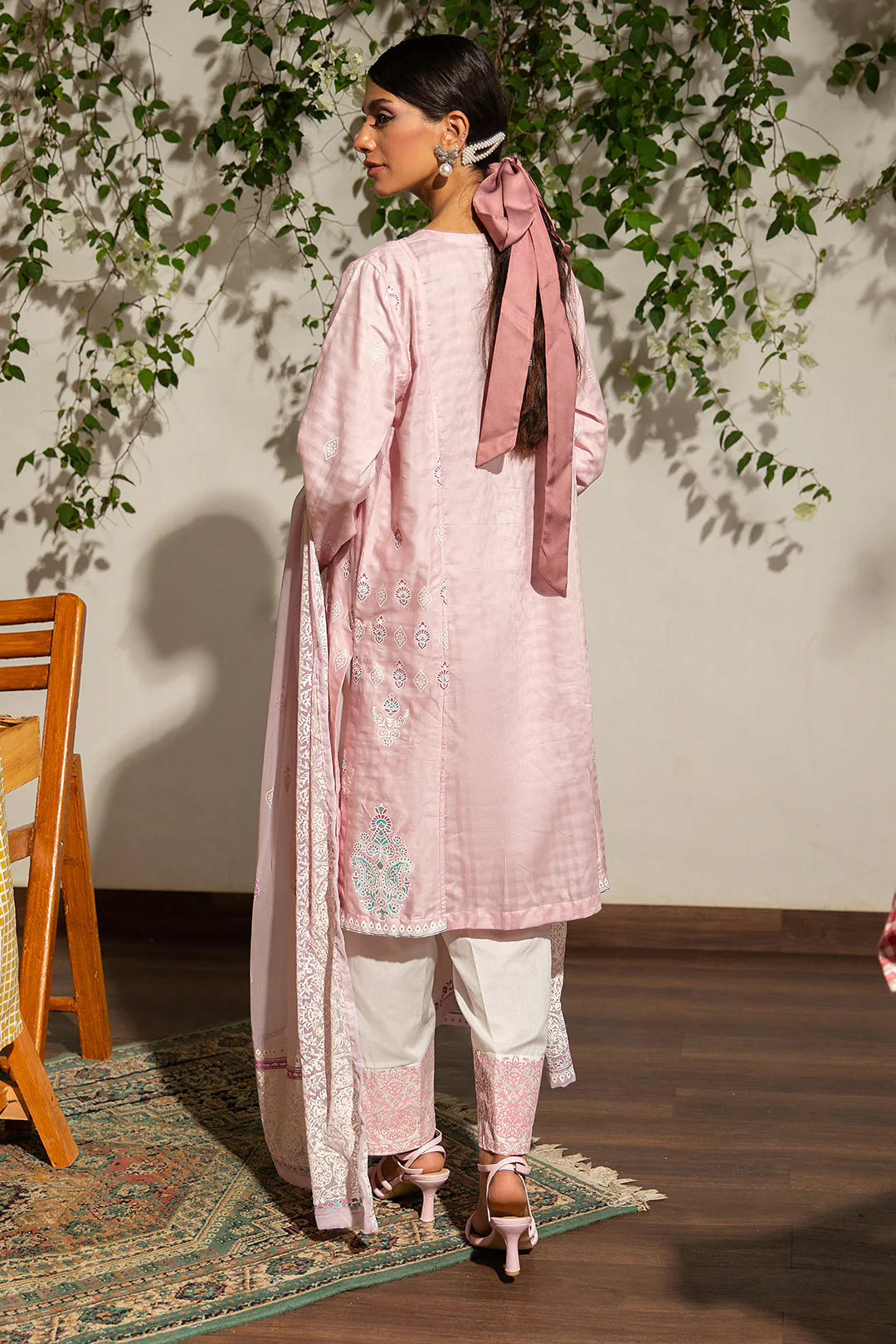 Embroidered Kurta Dupatta Trouser - 0988 - Image 9