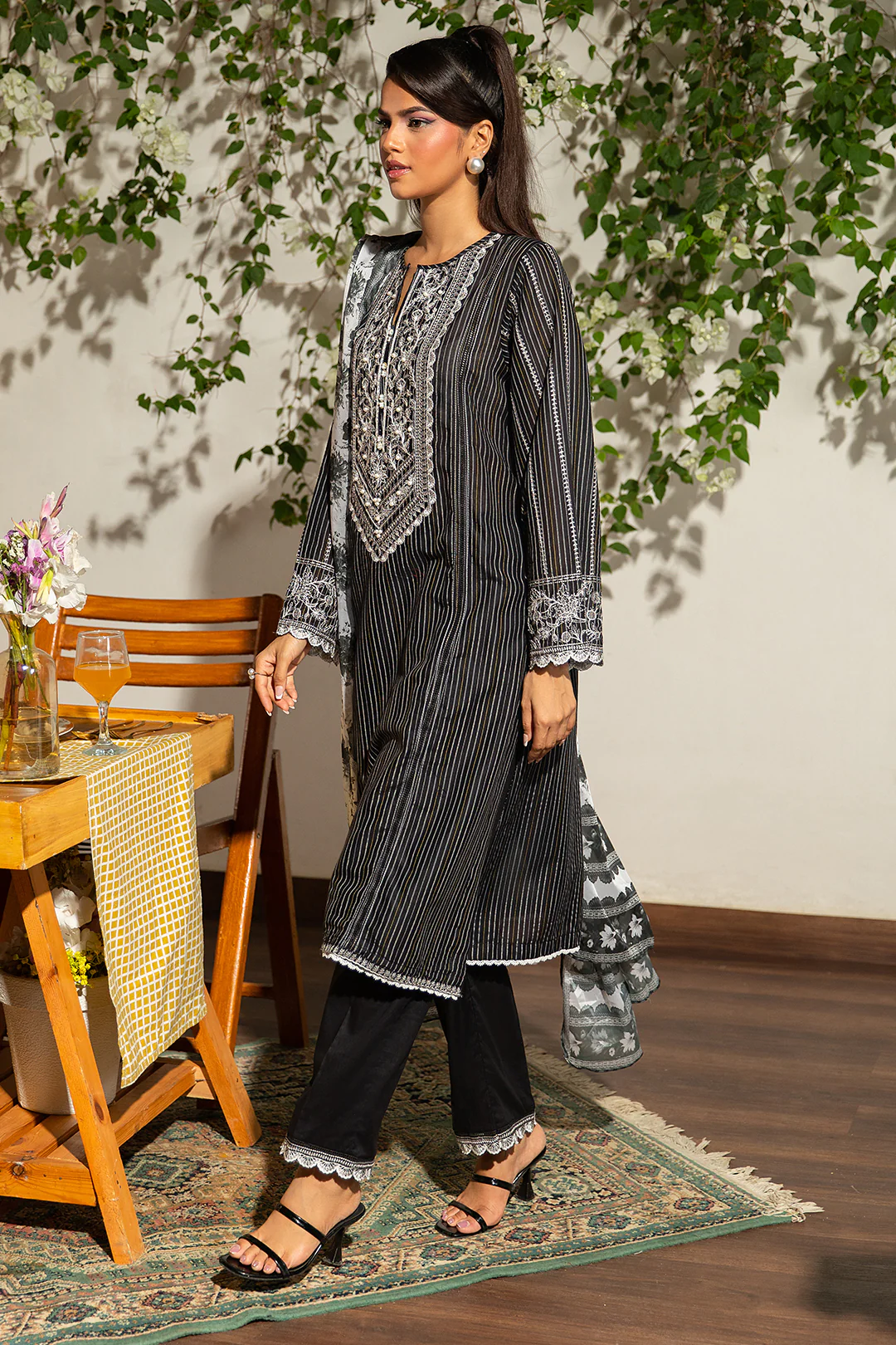 Embroidered Kurta Dupatta Trouser - 1779 - Image 3