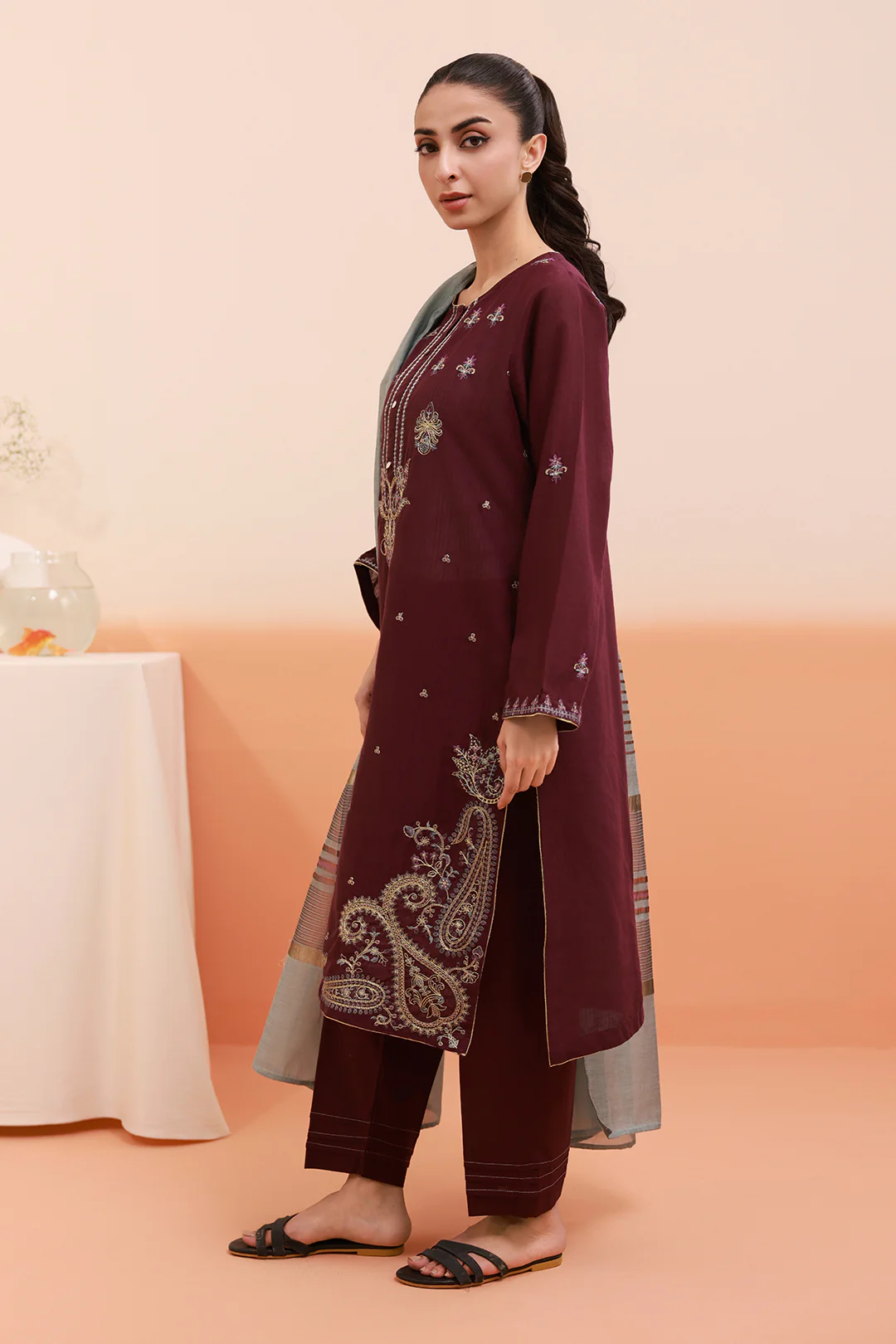 Embroidered Kurta Dupatta Trouser - 1781 - Image 5