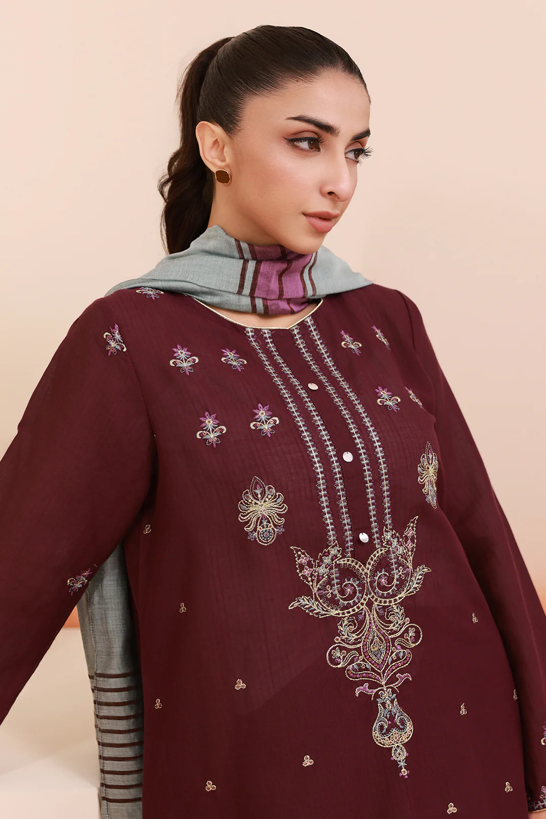 Embroidered Kurta Dupatta Trouser - 1781 - Image 6