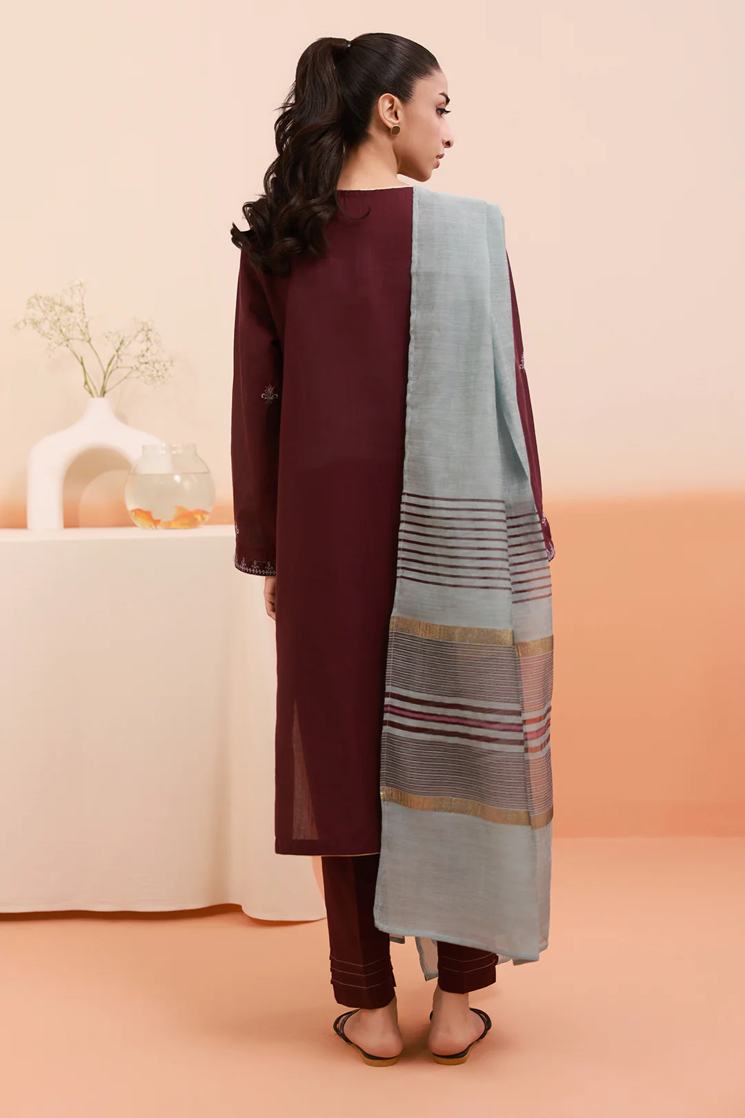Embroidered Kurta Dupatta Trouser - 1781 - Image 7