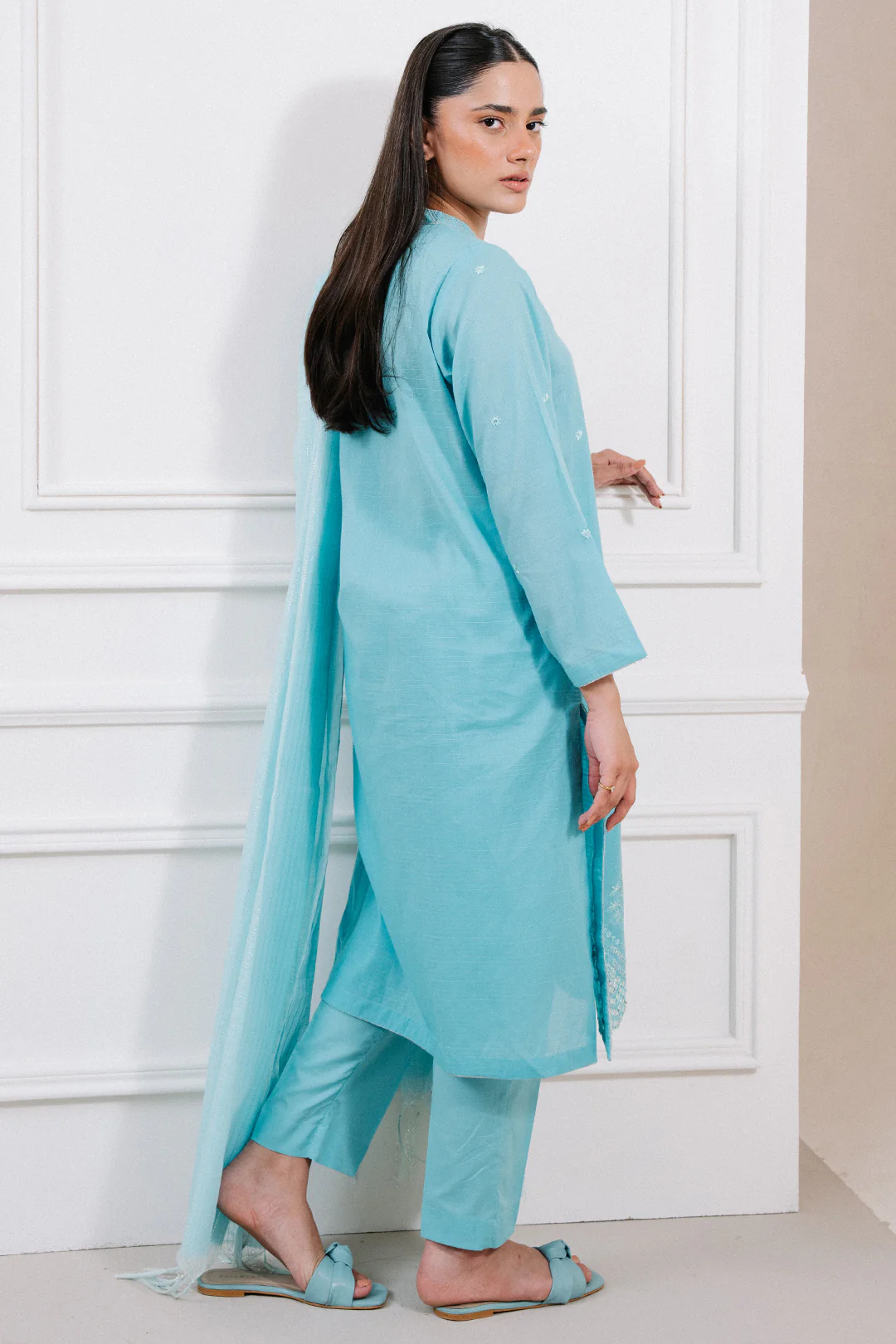 Embroidered Kurta Dupatta Trouser - 1783 - Image 6