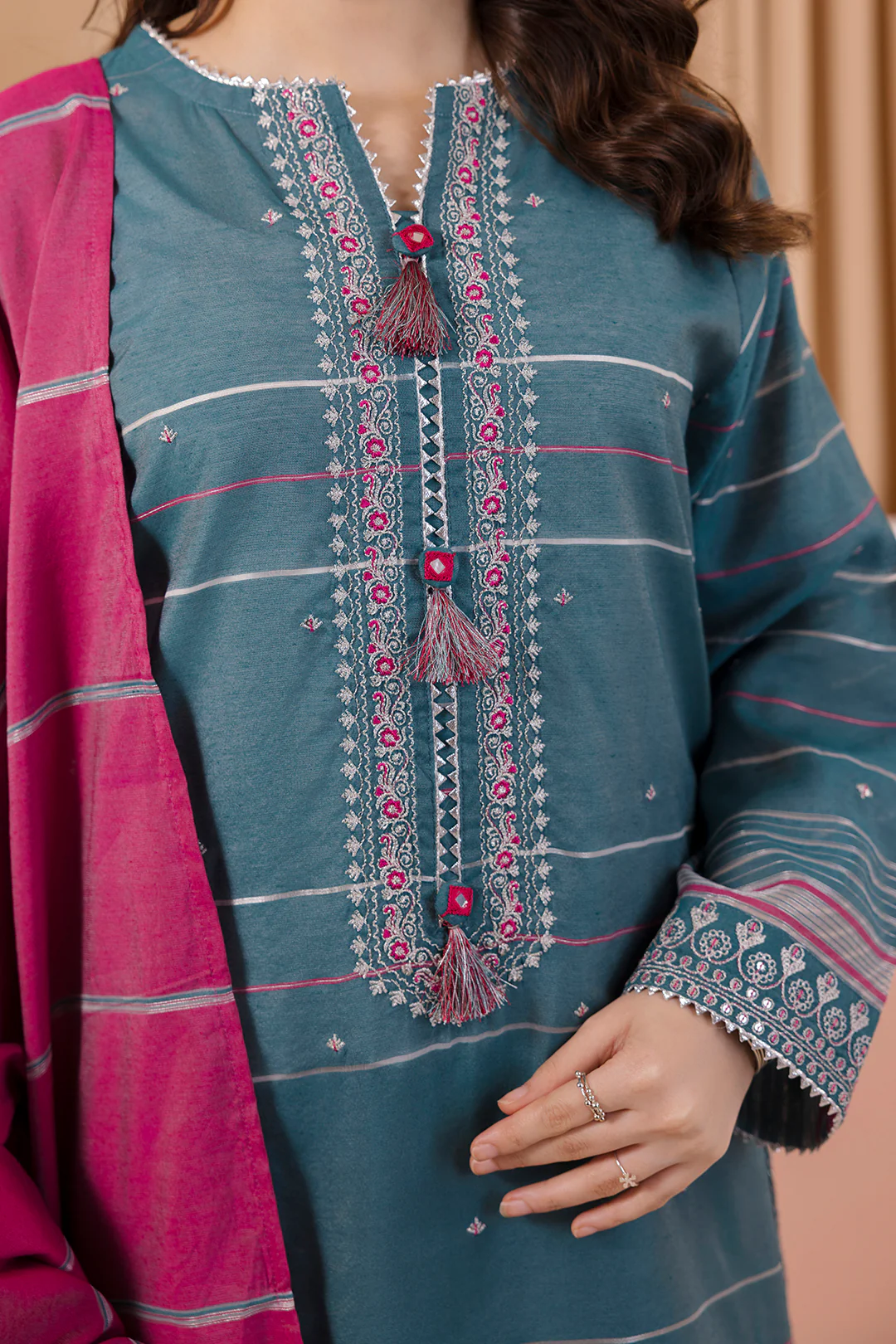 Embroidered Kurta Dupatta Trouser - 1791 - Image 4